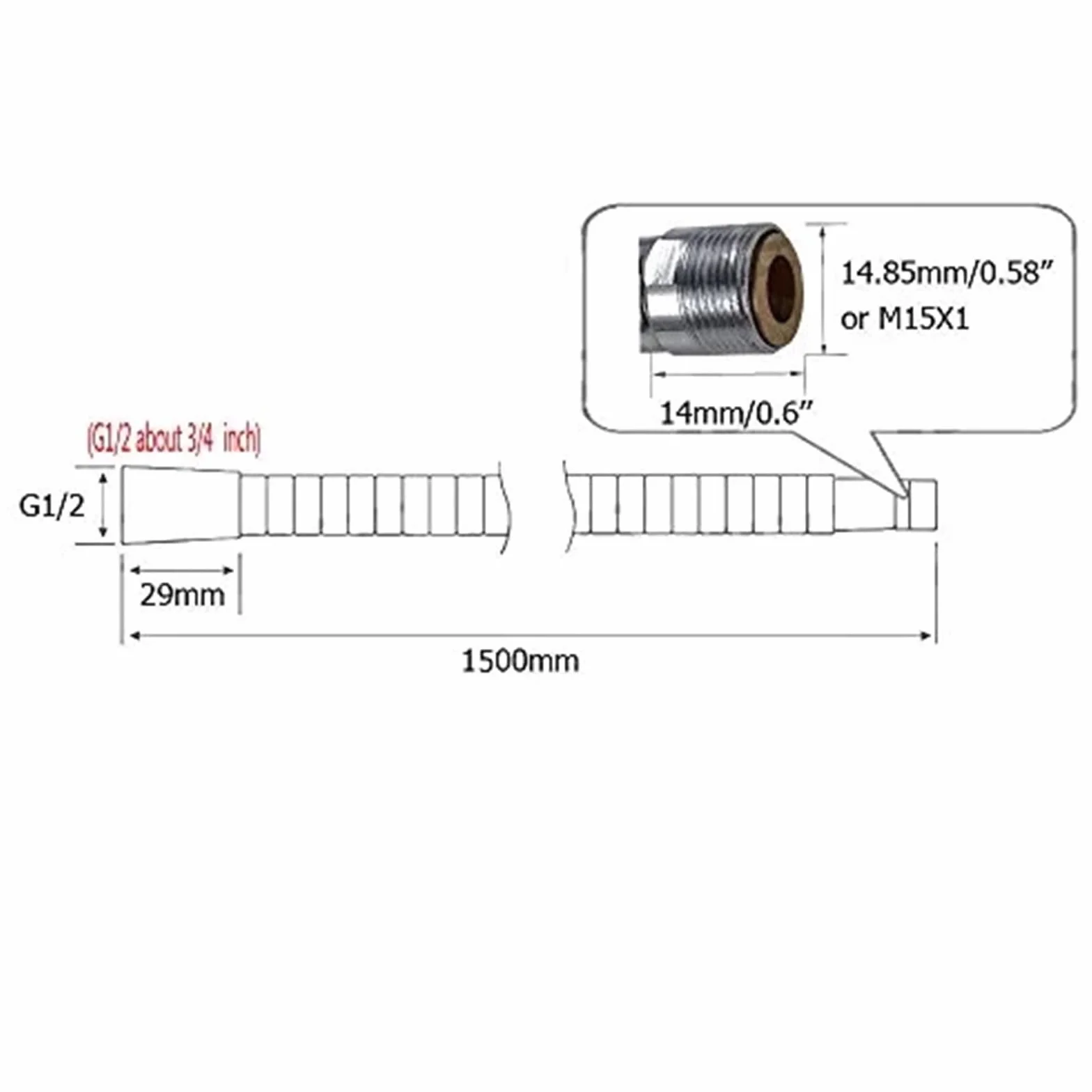 Elastyczny wąż do kranu kuchennego 150/180/200/300 cm łóżko nylonowy wąż zastępczy do wyciąganej baterii zlewozmywakowej 15 mm (czarny 150 cm) i odporny na wysokie ciśnienie