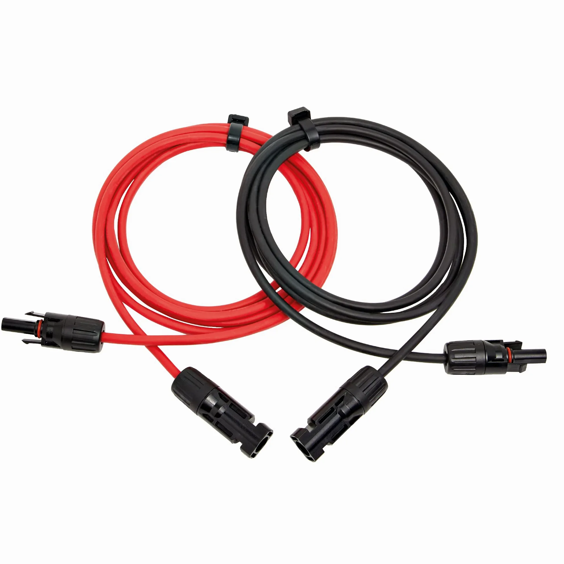 RSE Kabel solarny przedłużający czerwony czarny 4 mm² lub 6 mm² kompatybilny z wtyczką solarną MC4, 2 x 25 m 6 mm²