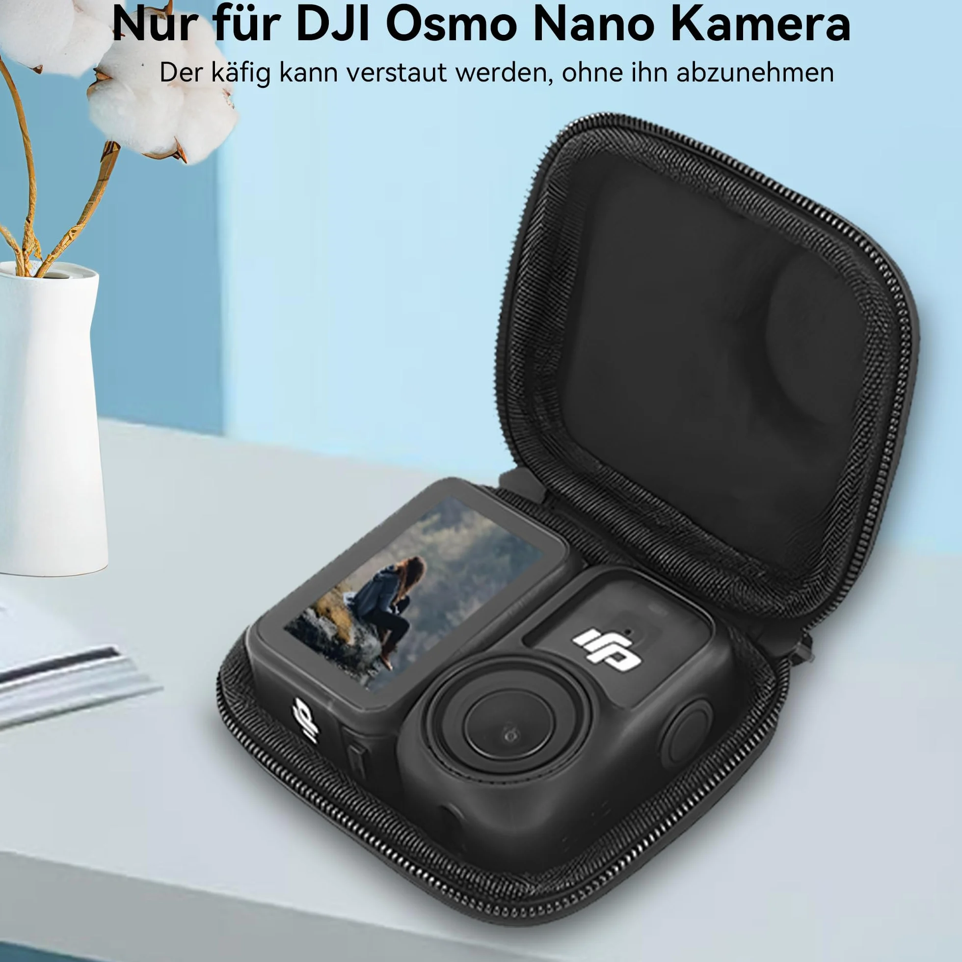 Osmo Nano Etui Transportowe Twarda Powłoka PU Torba Podróżna do DJI Osmo Nano Akcesoriów Kamery Pokrowiec Ochronny z Karabińczykiem