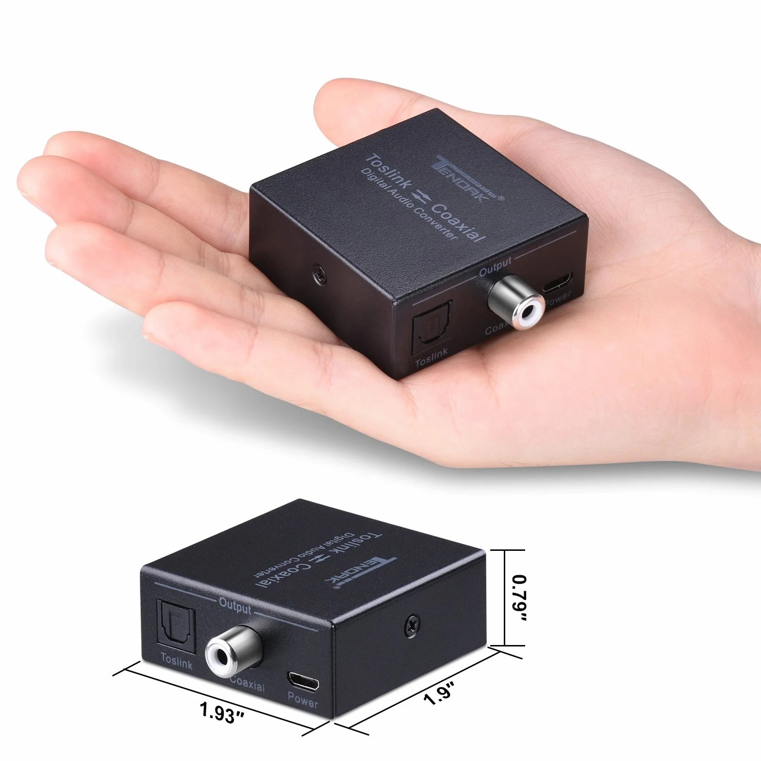 Tendak Dwukierunkowy optyczny SPDIF Toslink do współosiowego cyfrowego konwertera audio, koncentryczny na optyczny SPDIF Toslink cyfrowy rozdzielacz audio z kablem USB
