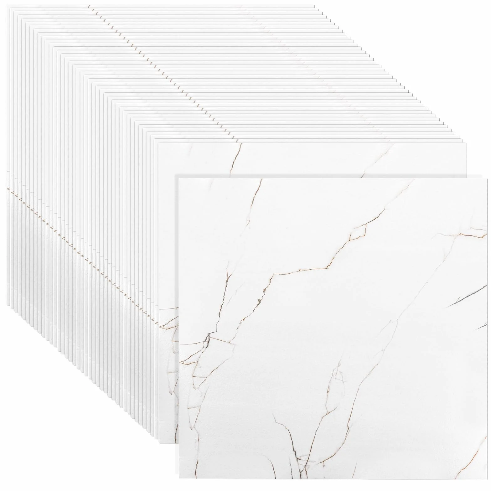 CYEER 40 sztuk / 3,6 m² samoprzylepne pokrycie gleby PCV 30 x 30 cm, samoprzylepny winyl biały marmur, samoprzylepne płytki do salonu, łazienki
