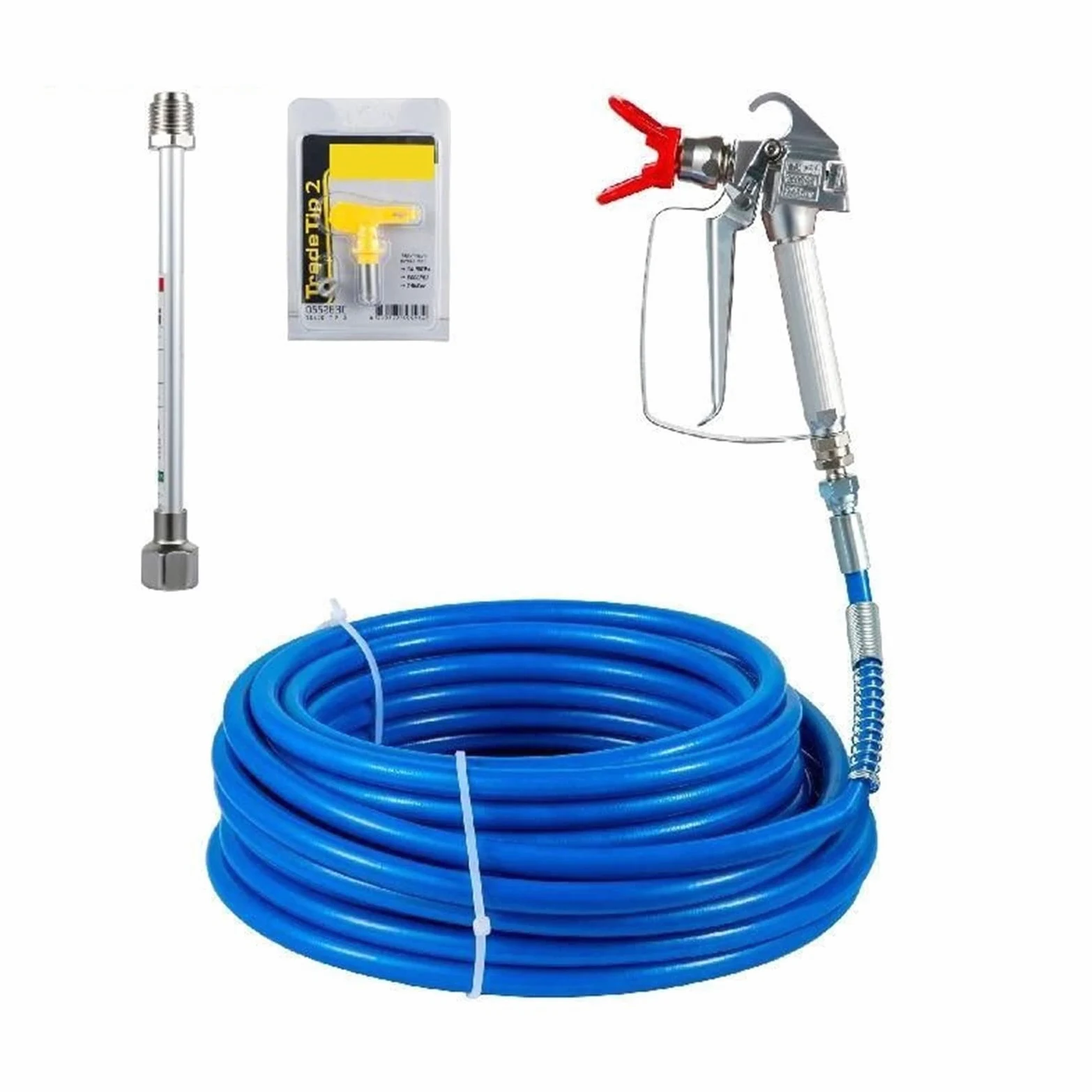 Bezpowietrzny zestaw węży do malowania natryskowego 50 stóp 3600 PSI wysokociśnieniowa rura z włókna nylonowego 8"Pręt przedłużający końcówką 517 i osłoną końcówki
