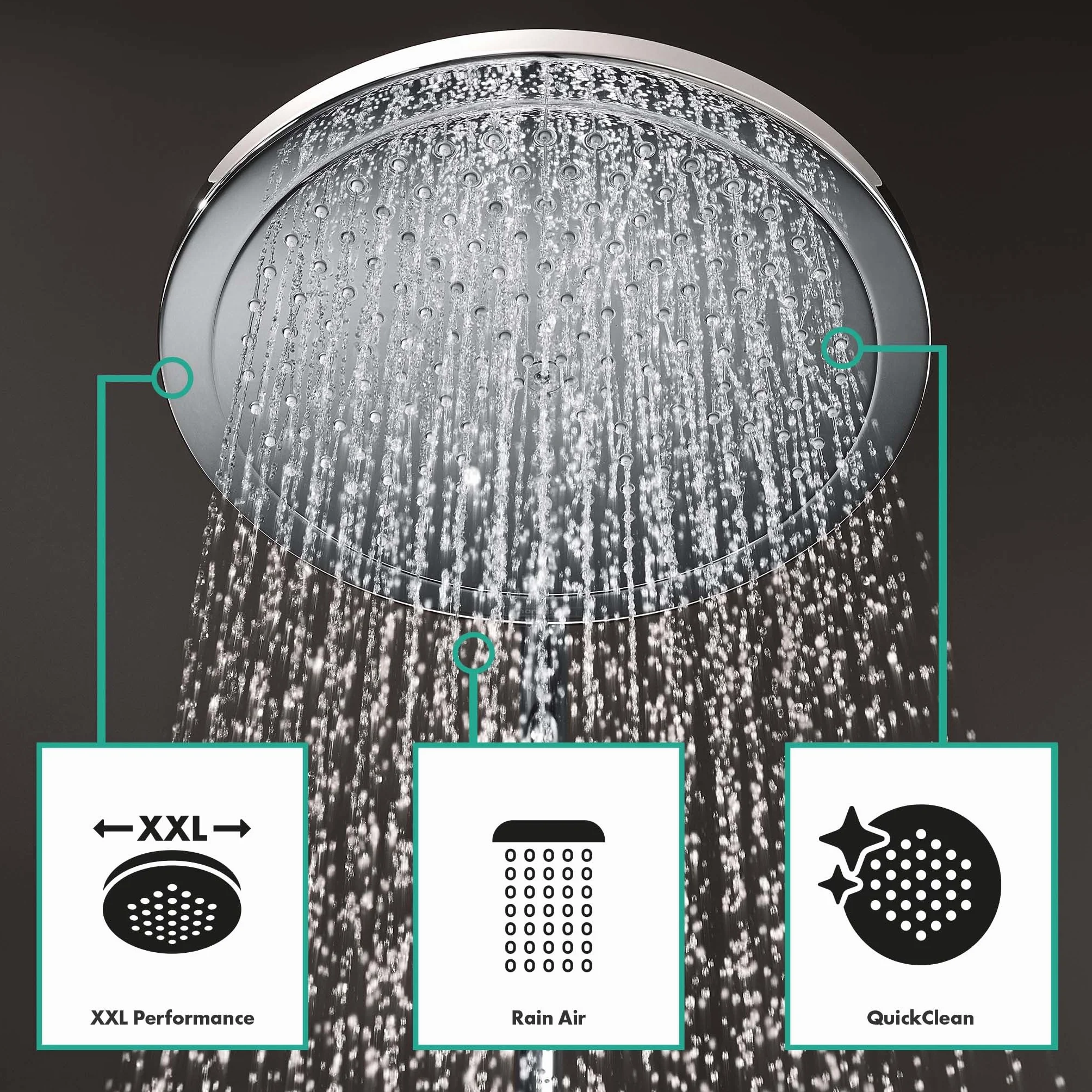 hansgrohe Croma E Głowica prysznicowa 280 1jet EcoSmart chrom, 26258000