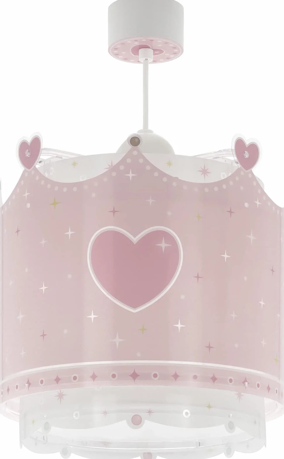 Lampa sufitowa dziecięca Dalber Little Queen Crown Hearts różowa (61102)