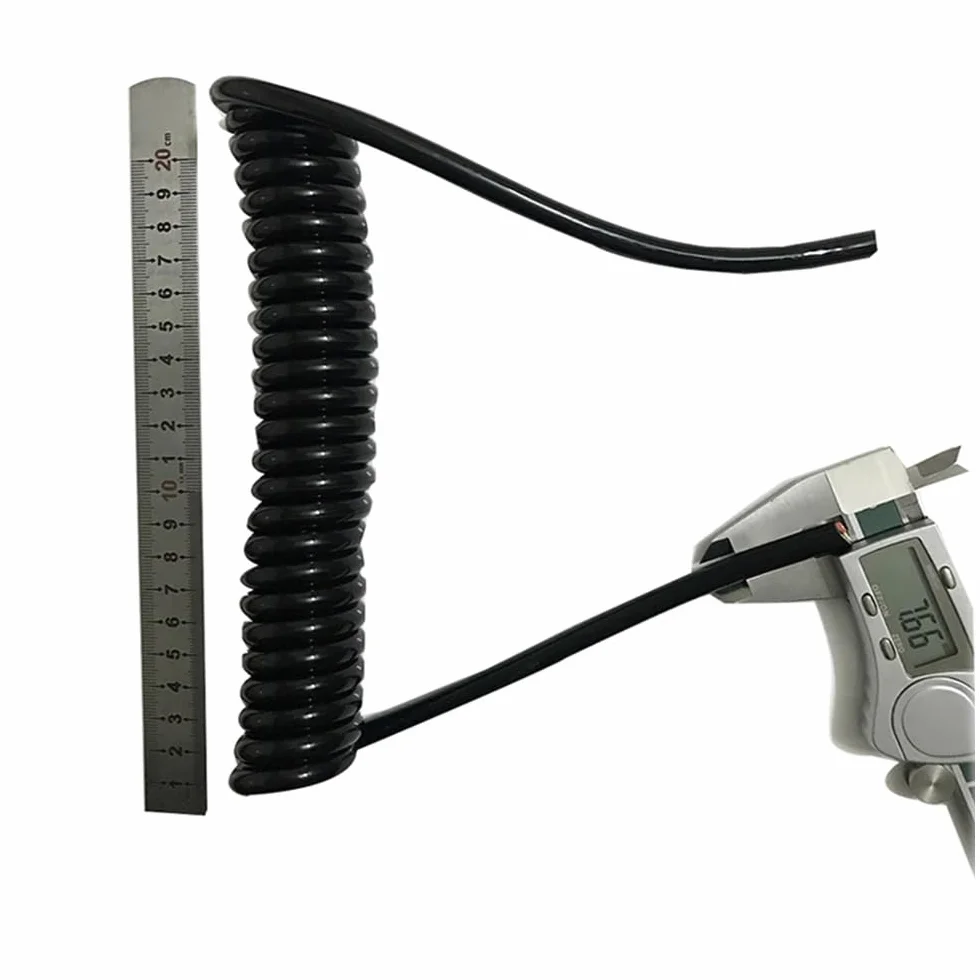 Przewód elektryczny Kabel zasilający spiralny 2-żyłowy 2,5 mm kwadratowy średnica zewnętrzna 8, metra metrów 7, przewód sprężynowy zwijany(Undraw 2.5 meters)