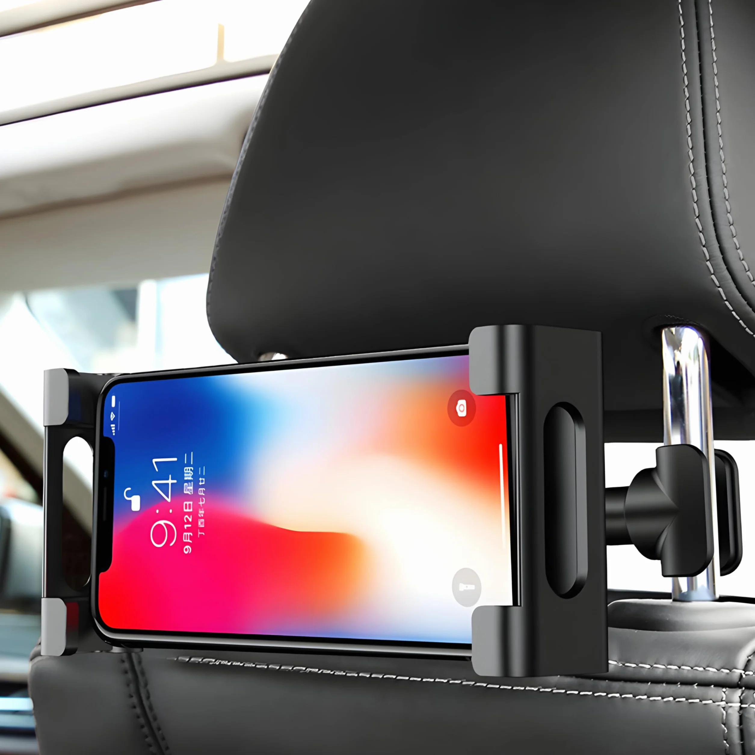 Retoo Uchwyt na tablet samochodowy zagłówek, obrót o 360° uchwyt na głowę, regulowany dla dzieci, kompatybilny z urządzeniami 140-250mm, etui i akcesoriami do telefonu komórkowego i tabletu