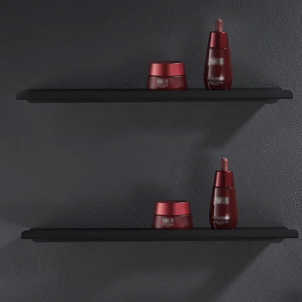 Dwuwarstwowy czarny regał do przechowywania kosmetyków, produktów pielęgnacji skóry i niezbędnych artykułów kuchennych(Black Double Layer)