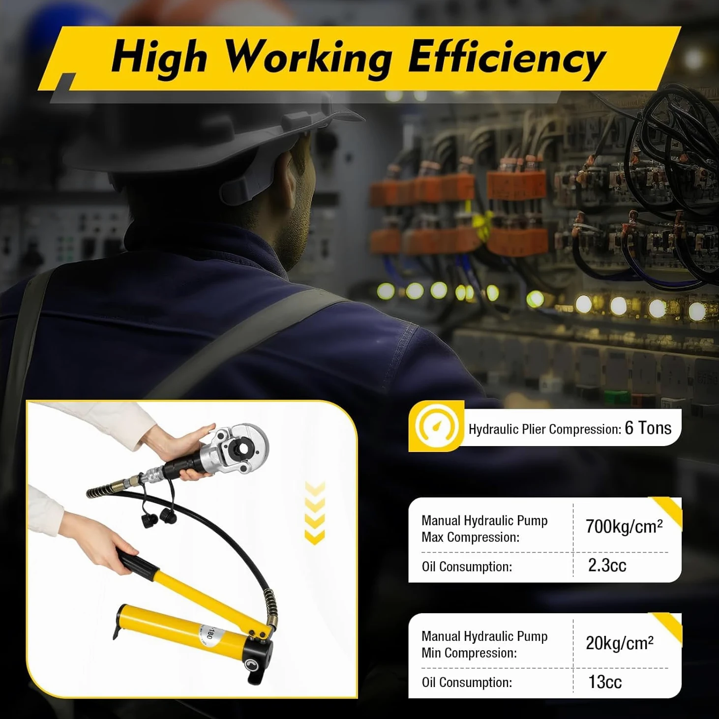 Zaciskarka do rur miedzianych, prasa hydrauliczna, szczypce do rur THV, hydrauliczne szczypce zaciskowe, 9 matryc, elastyczny wąż do rur aluminiowych, rur PEX, rur miedzianych