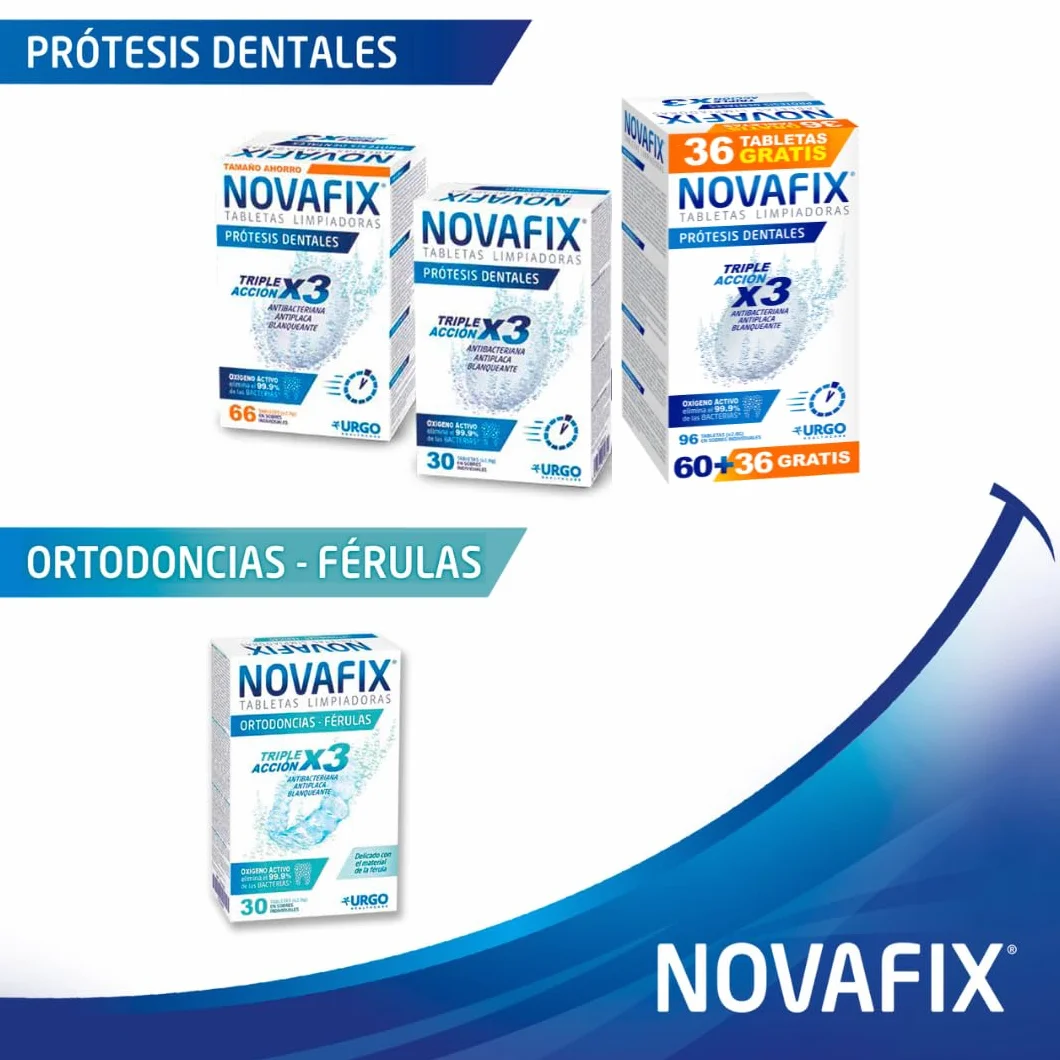 Novafix - Tabletki czyszczące Triple Action - Do ortodoncji i szyn