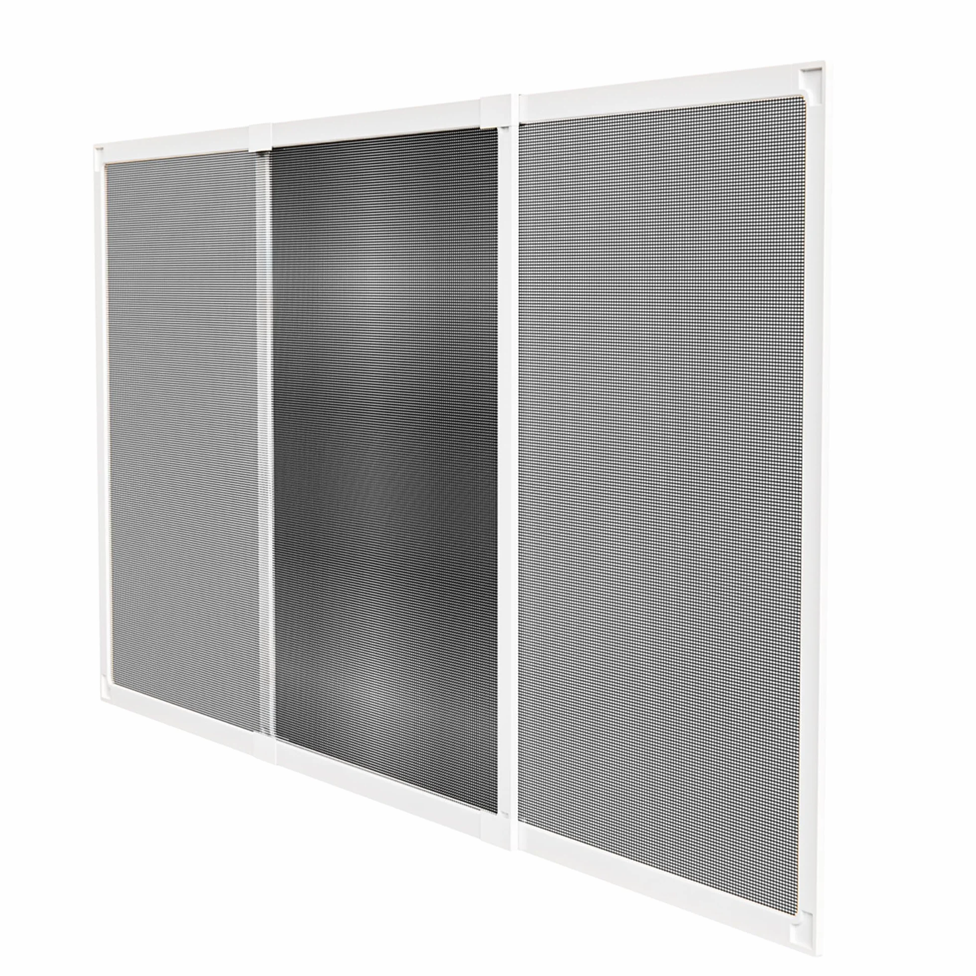 Amig Wysuwana moskitiera do okien - montaż bez użycia narzędzi - pasuje do gniazda rolety - 70 x 50 cm - regulowana do 130 cm - biała aluminiowa i szara siatka z włókna szklanego