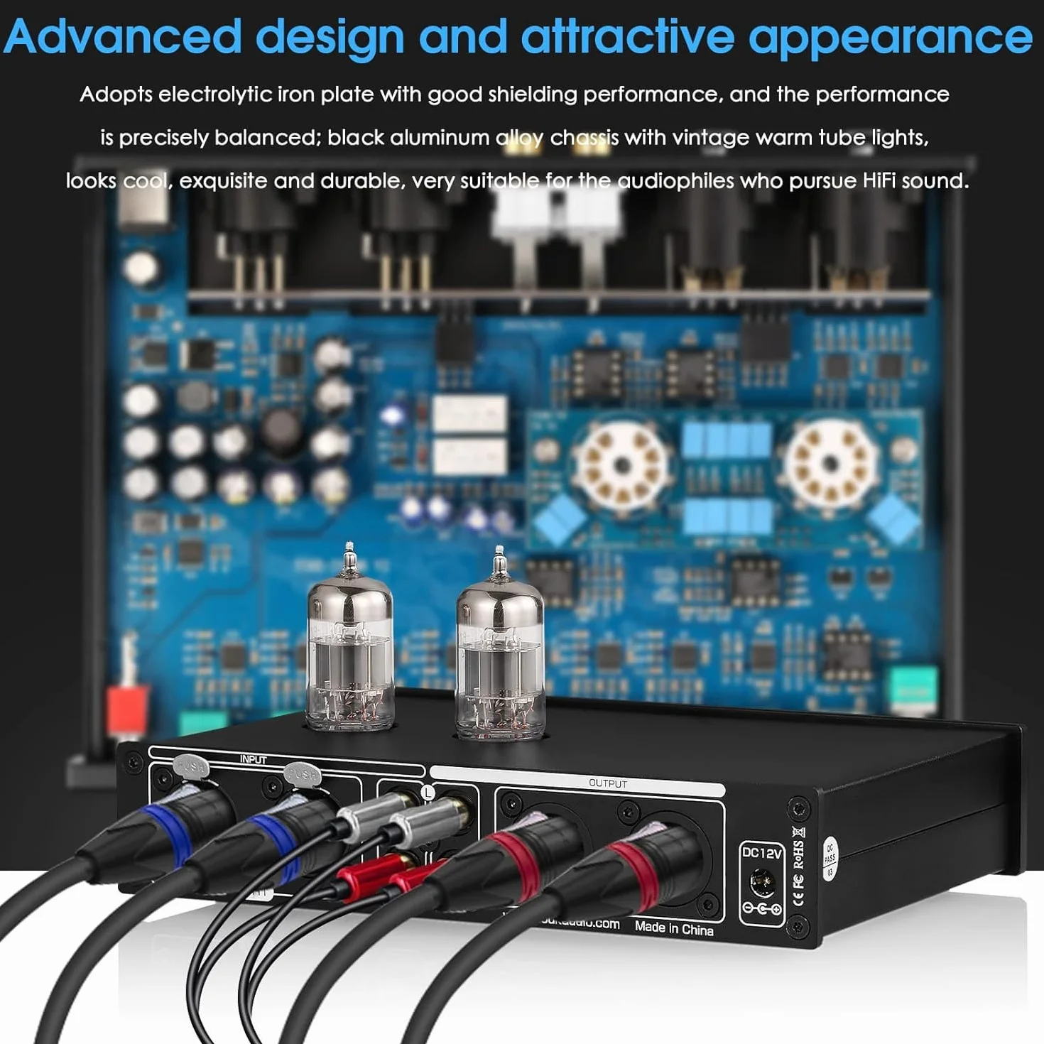 Douk Audio Equalizer do rur próżniowych HiFi 7-pasmowy EQ przedwzmacniacz XLR T8 PRO