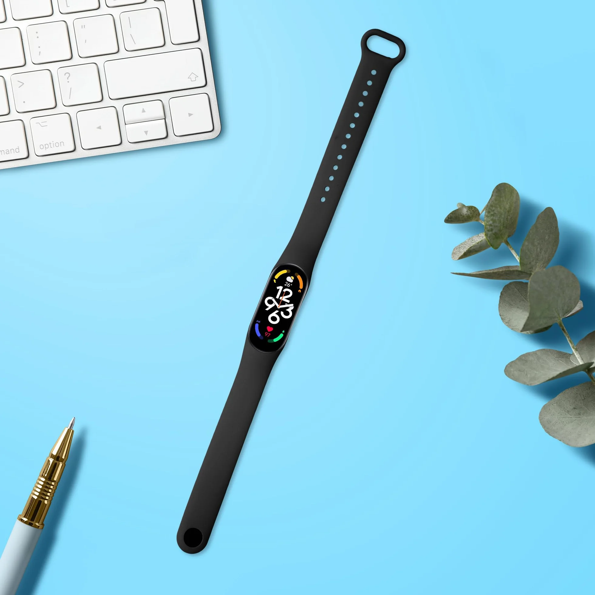kwmobile Bransoletka zastępcza kompatybilna z Xiaomi Mi Band 7 – bransoletka fitness z silikonu w kolorze czarnym