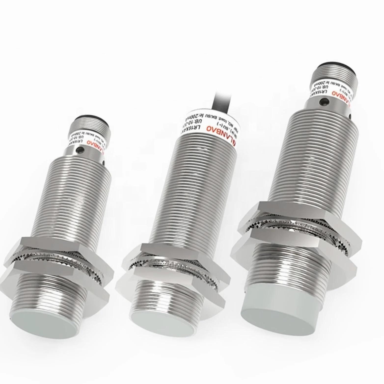Miernik poziomu dźwięku, M4 M6.5 M12 M18 M30 Metalowy cylindryczny indukcyjny czujnik zbliżeniowy o zwiększonej odległości z kablem 2 m | LR04X-Y
