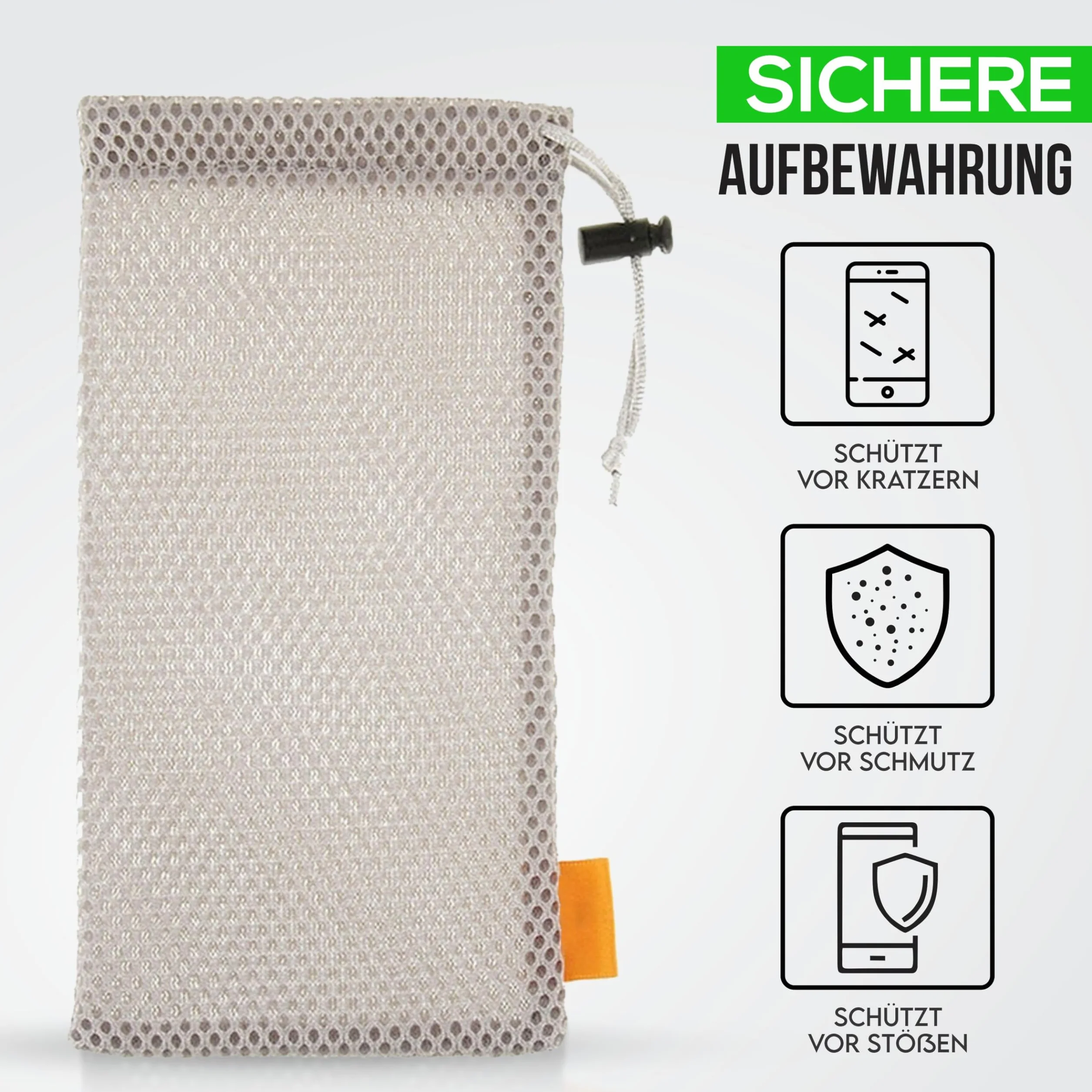 Uniwersalne etui na telefon komórkowy nylonowa siatka 18 x 5 x 9 cm do 6,5 cala
