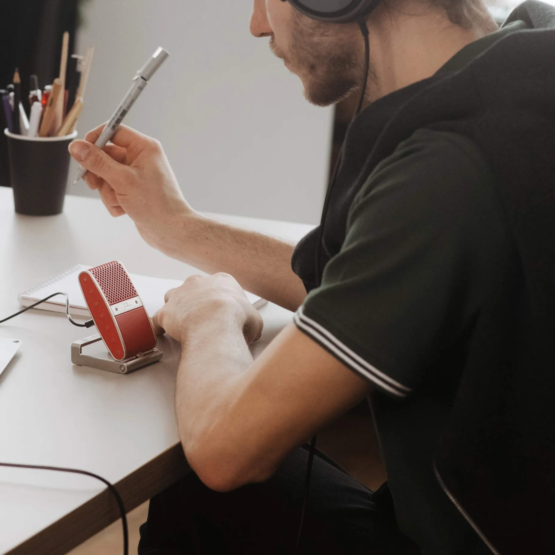 Tula Mic Mikrofon USB C rejestrator do podcastów YouTube vlogowania kompatybilny MAC PC iOS Android kremowy