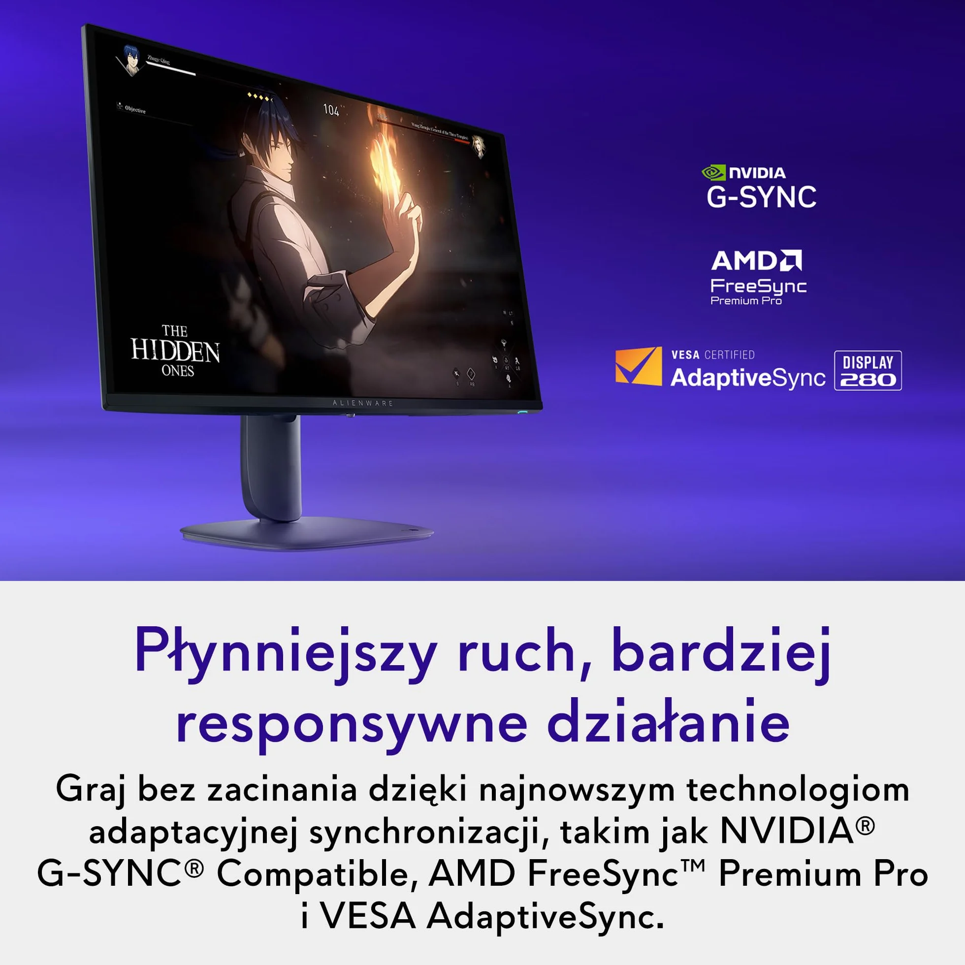 Alienware AW2725D 27" QHD 280Hz QD OLED Monitor Gaming 0,03ms G-SYNC FreeSync Premium Pro HDR True Black 400