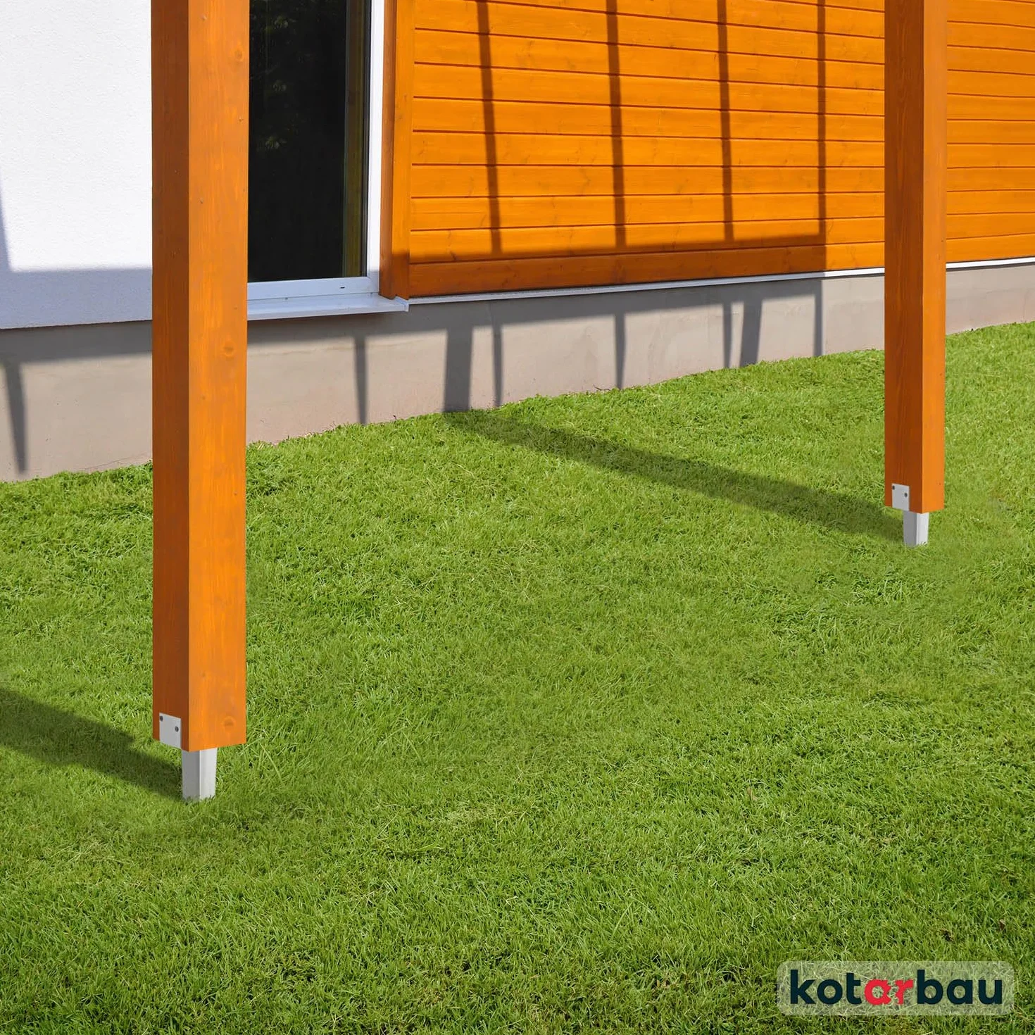 KOTARBAU® Podstawa Słupa L - 500 mm - Kotwa Wbijana - Wspornik do Ogrodzeń Pergoli Altany - 50 x 60 mm - Stalowy