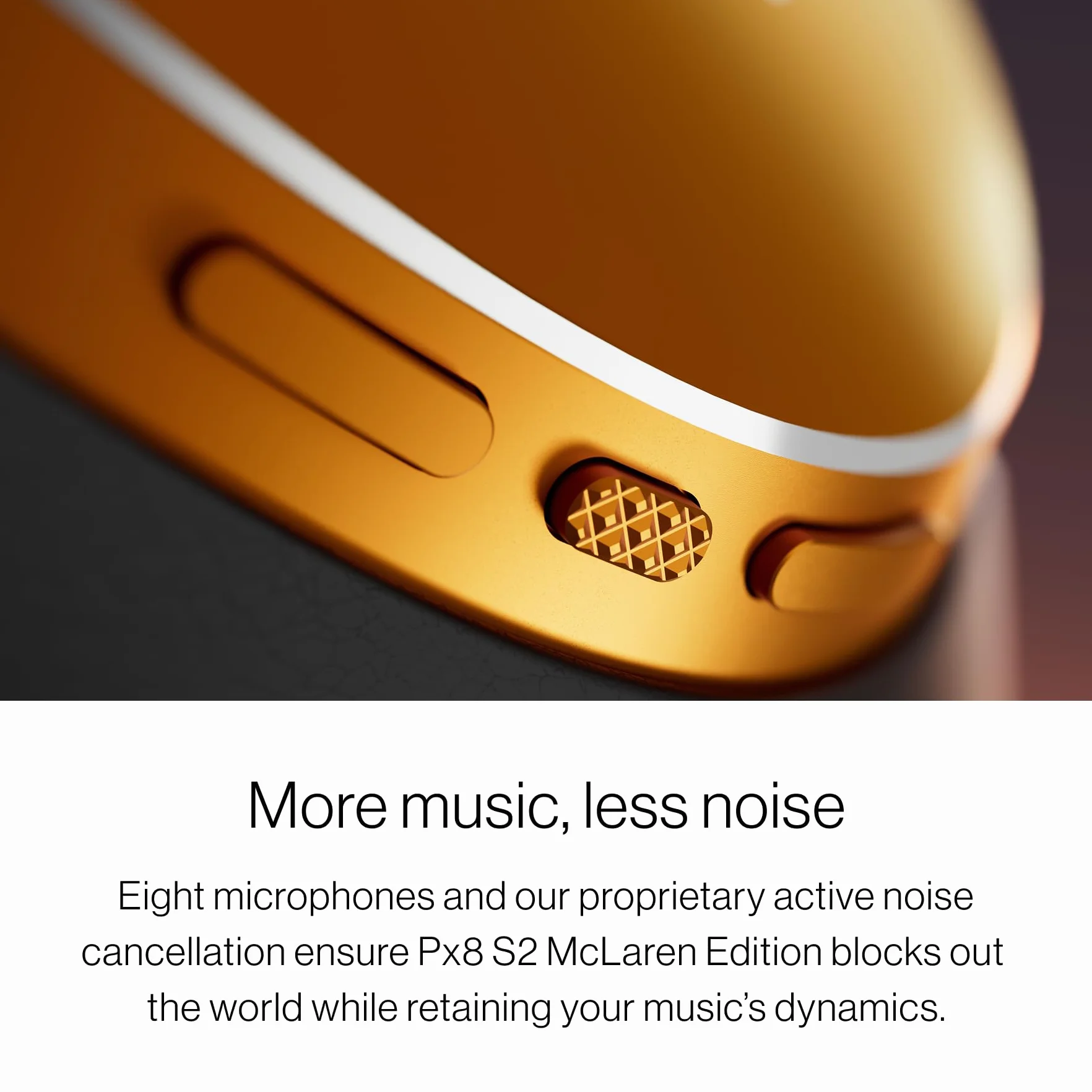 Bowers & Wilkins Px8 S2 McLaren Edition bezprzewodowe słuchawki z redukcją szumów, Bluetooth, szybkie ładowanie, 30h odtwarzania