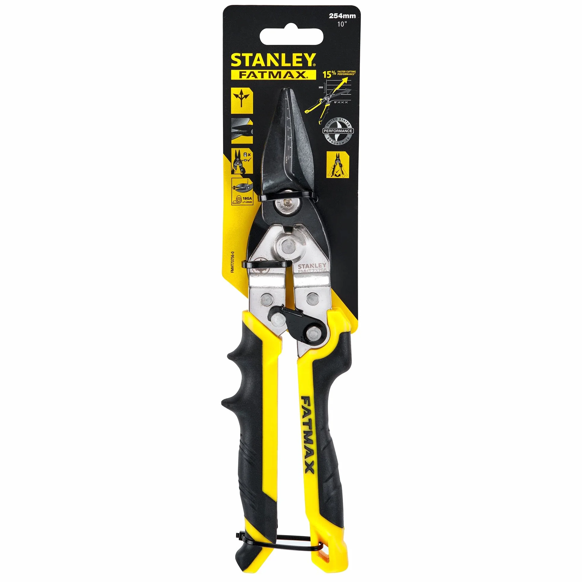 STANLEY Profesjonalny Tijeras krótka chapas corte recto FatMax pro - ergo dla profesjonalistów i majsterkowiczów do codziennego użytku ergonomiczna konstrukcja