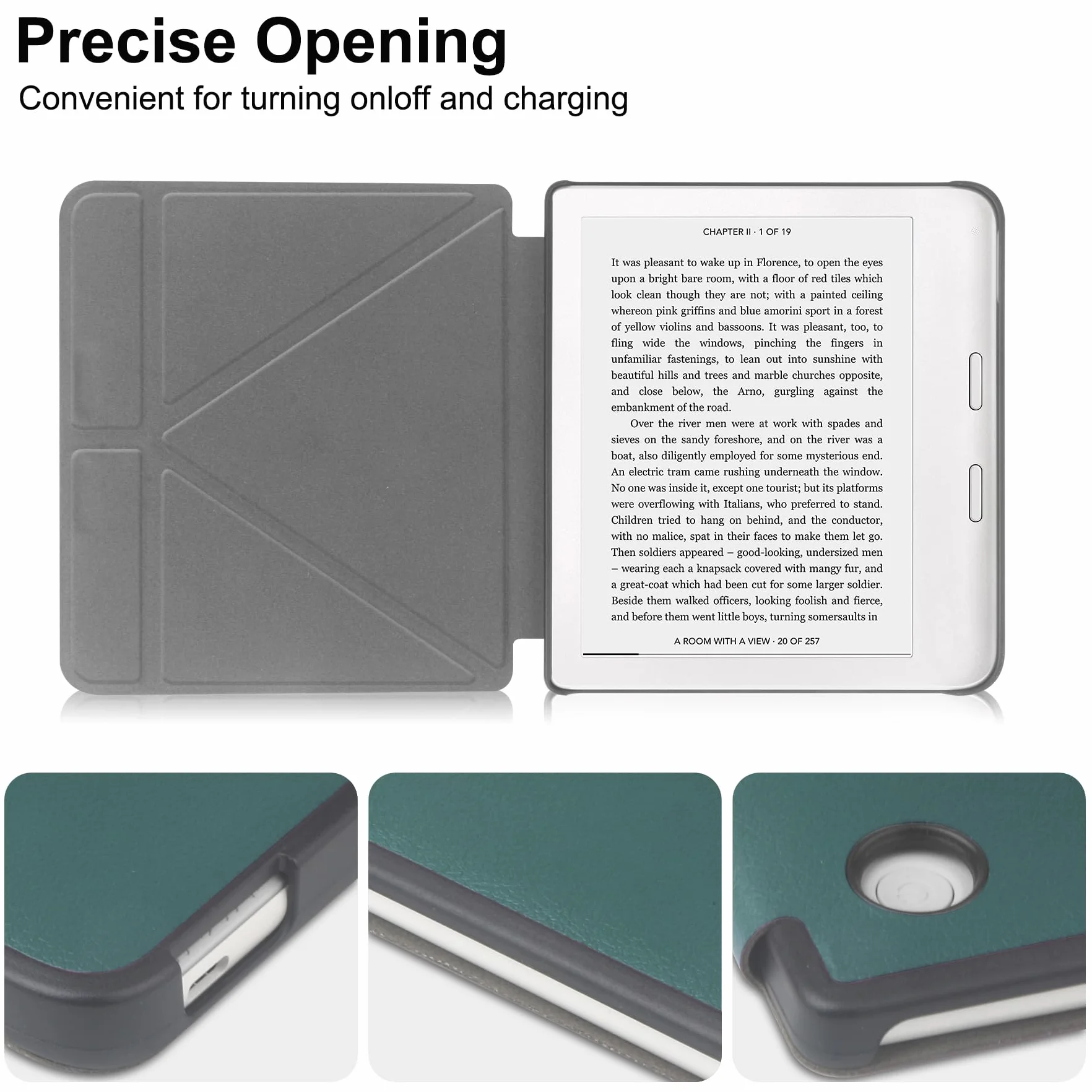 Etui Slimshell do Tolino Vision Color 2024, Vision 6 2021, Kobo Libra Colour 2024, Libra 2 2021 7 cali, automatyczne budzenie/sen, miętowy