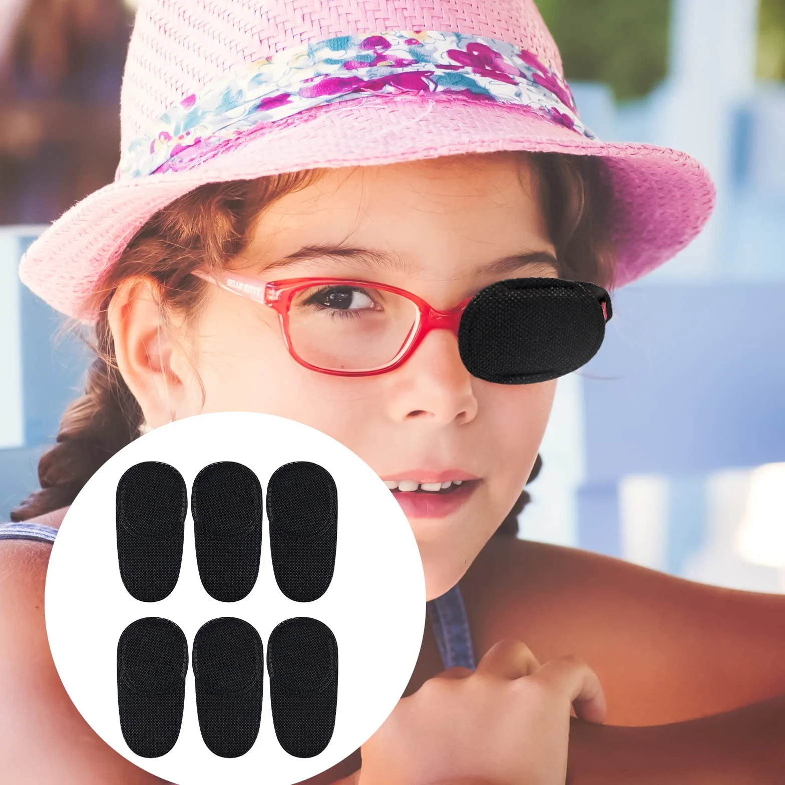 6 Sztuk Przepaska na Oko, Czarna Lazy Eye Patch Wielokrotnego na Oko dla Doroslych Medyczne Przepaski na Oczy dla Doroslych w Leczeniu Leniwego Oka Niedowidzenie Zeza dla Dzieci Dorosli (Duze)