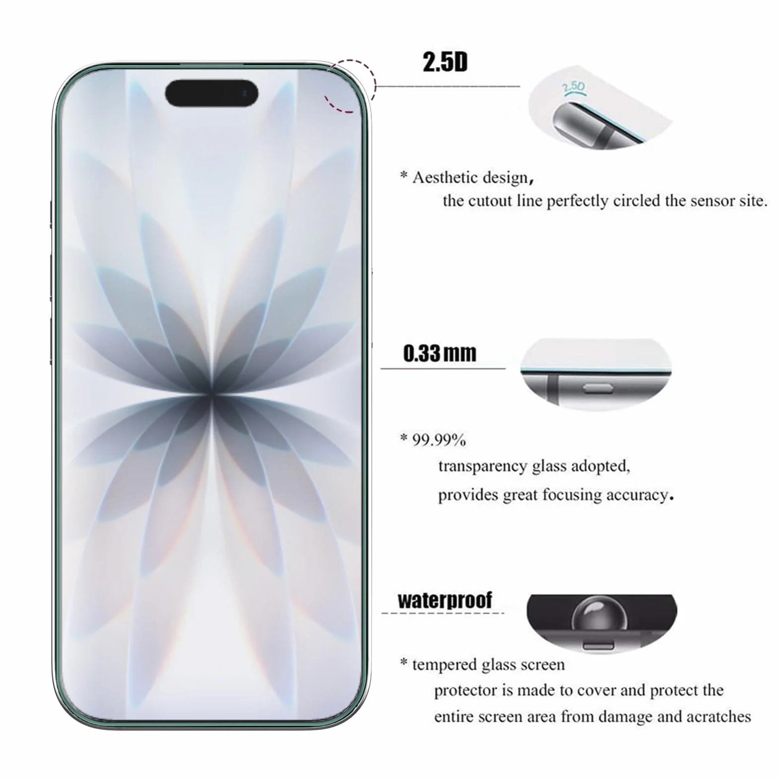 AOKUMA Folia ochronna do iPhone 17/17 Pro, szkło pancerne, 2 sztuki, szkło kompatybilne z iPhone 17/17 Pro, folia szklana premium o twardości 9H, odporna na zarysowania, odpryski, olej, pęcherzyki