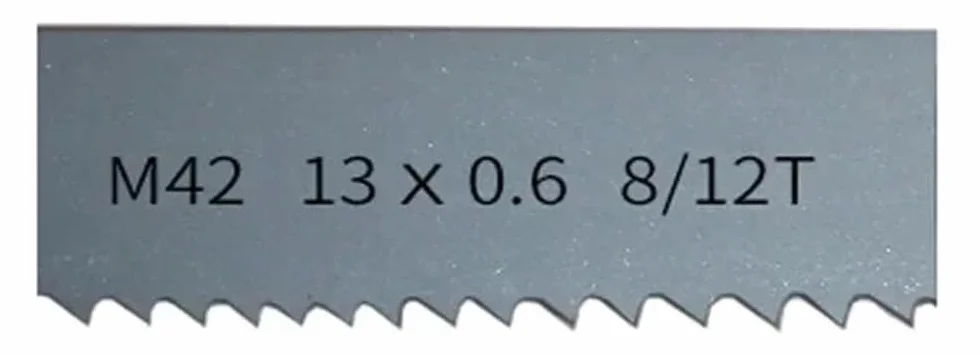 Brzeszczoty do pił taśmowych, cięcie twardego drewna 8-12TPI, 1/2 cala 13mm M42 bimetaliczne ostrze, ostra piła taśmowa cięcia metalu(1575mm)