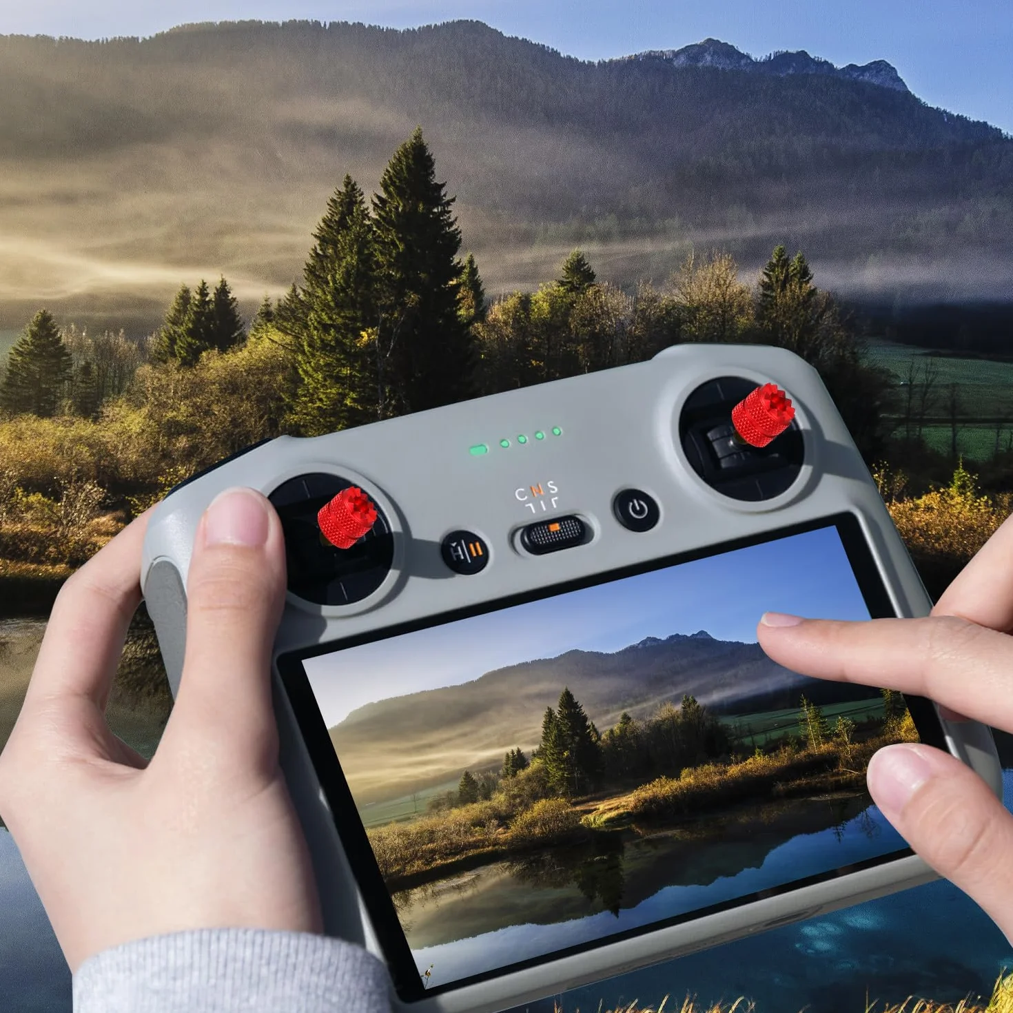 4szt Drążków Sterujących Dronem Zamiennik Mini Joysticka Kompatybilny z DJI Mini 3 Pro DJI RC Smart Controller Akcesoria Czerwony Czarny