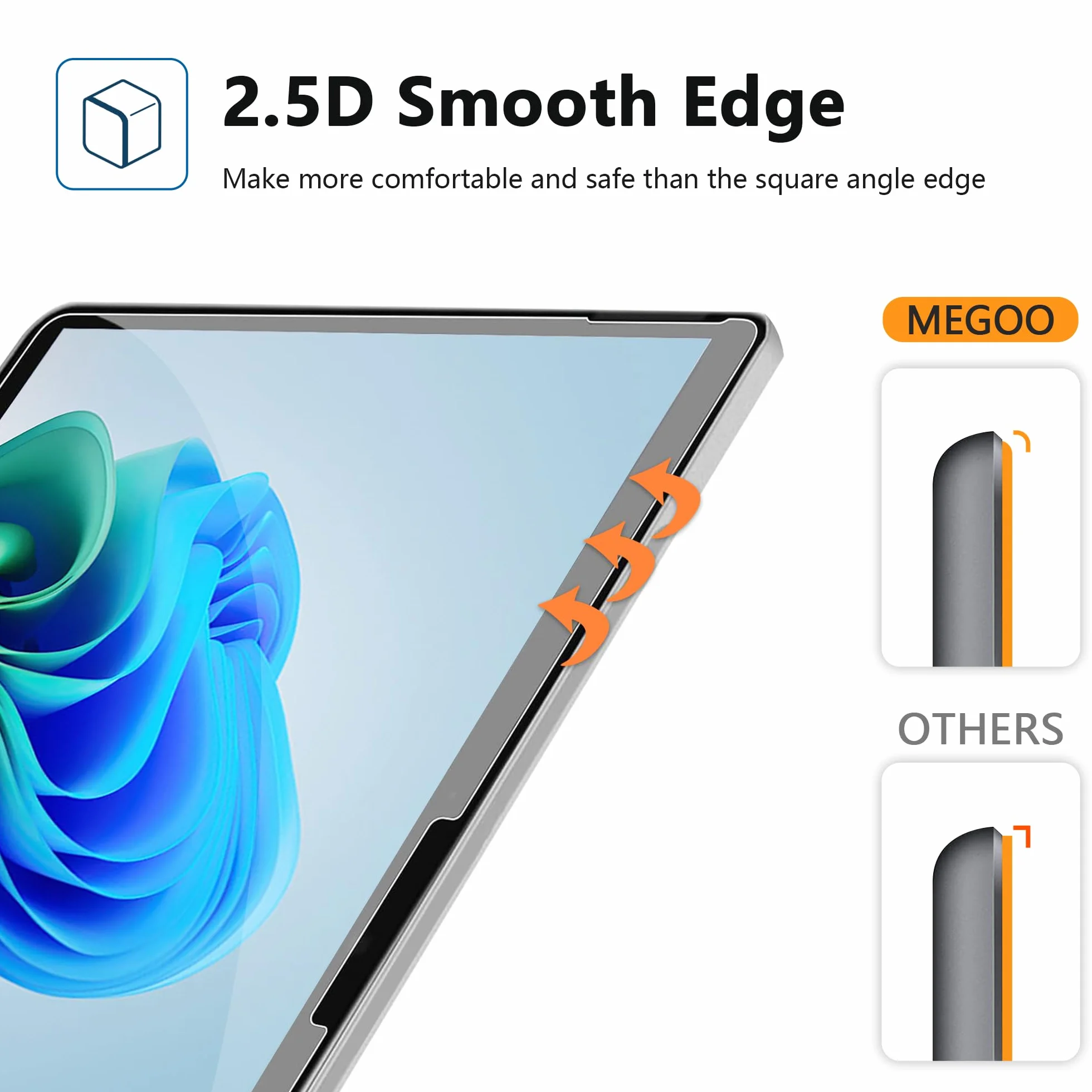 MEGOO Crystal Sense Screen Protector dla Surface Pro 12 cali (2025), ultra-cienkie szkło 9H, HD transparentność, wysoka czułość dotyku, przyjazny dla etui, odporny na ślady palców, 2 sztuki