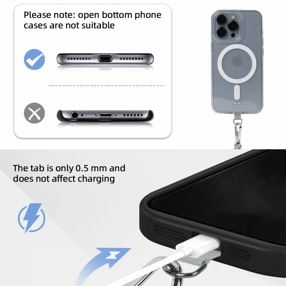 HOTUT Smycz do telefonu crossbody antykradzieżowy regulowany 2 szt.