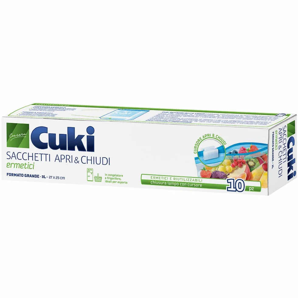 Cuki 10 sztuk, 3 l, 27 x 25 cm, hermetyczne woreczki bąbelkowe, duże tworzywo sztuczne, przezroczyste
