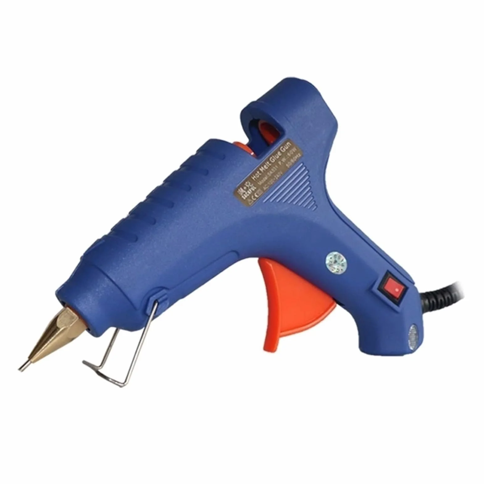 40W 60W Pistolet Do Klejenia Na Gorąco 1mm Mała Średnica Czysta Miedź Dysza Z Włącznikiem/wyłącznikiem Zasilania 11mm Klej W Sztyfcie 2 Szt. 5 Szybkie Nagrzewanie(Blue40W5sticks)