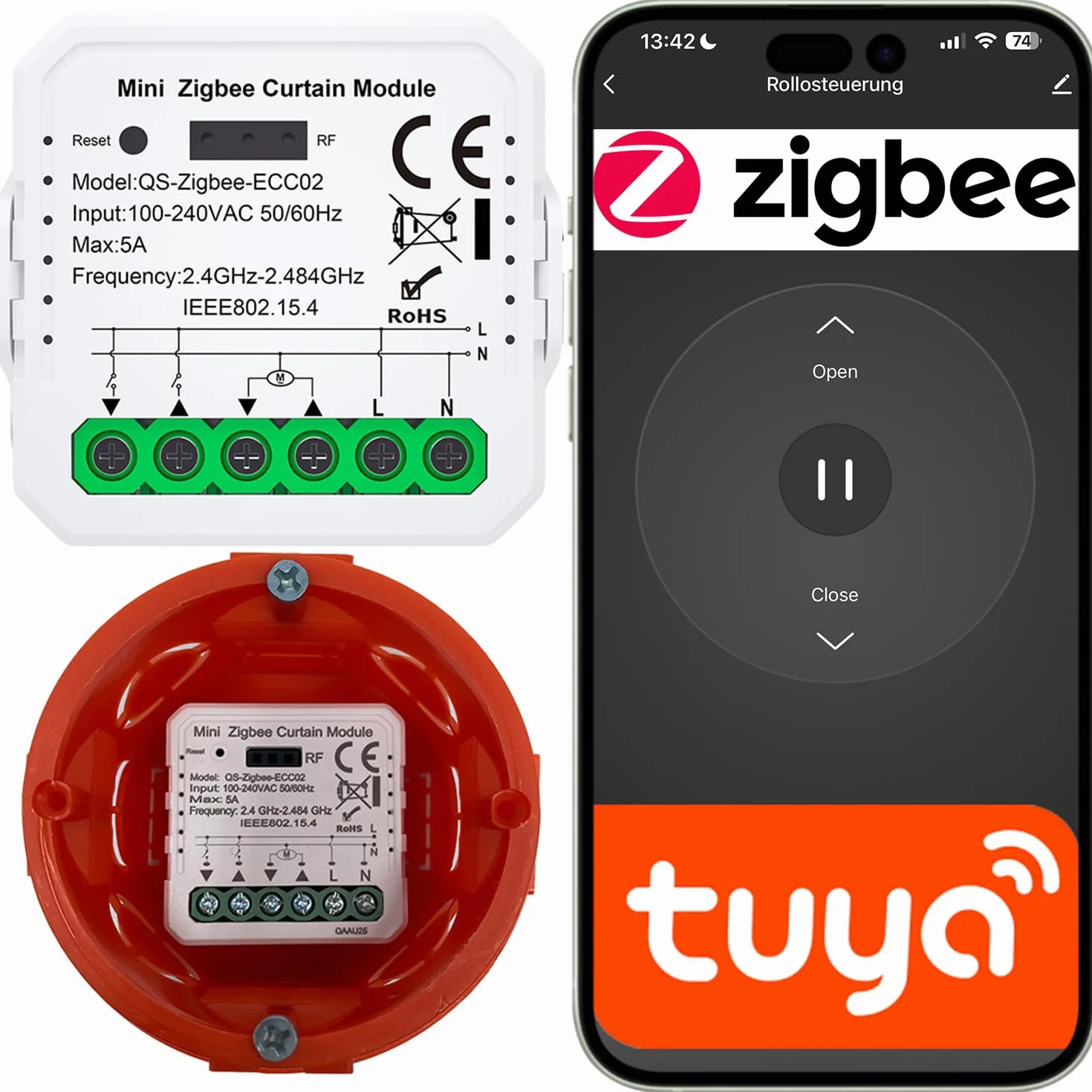 Sterownik rolet Tuya Smart LIfe ZIGBEE 3.0 MINI Procentowy V3
