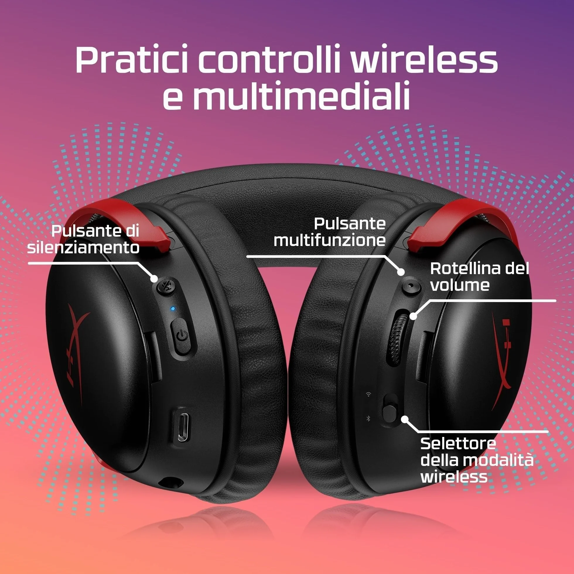 HyperX Cloud III S bezprzewodowe słuchawki do gier, Bluetooth, 2,4 GHz, PC, PS5, Xbox, sterowniki 53 mm, DTS, biały