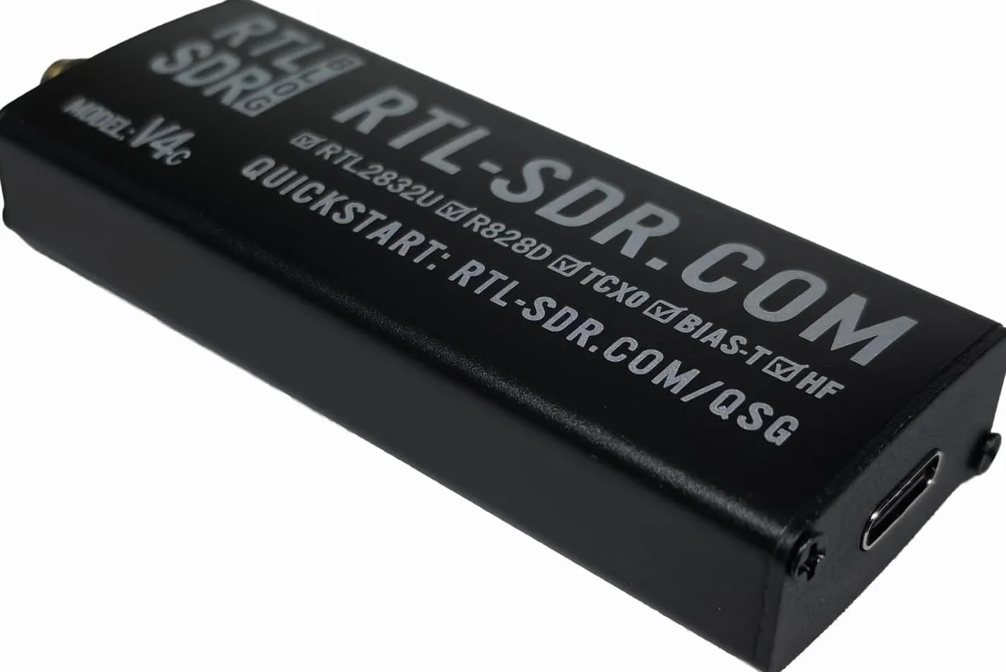 RTL-SDR Blog V4 R828D RTL2832U 1PPM TCXO SMA radio zdefiniowane programowo (tylko dongla) (USB-C)