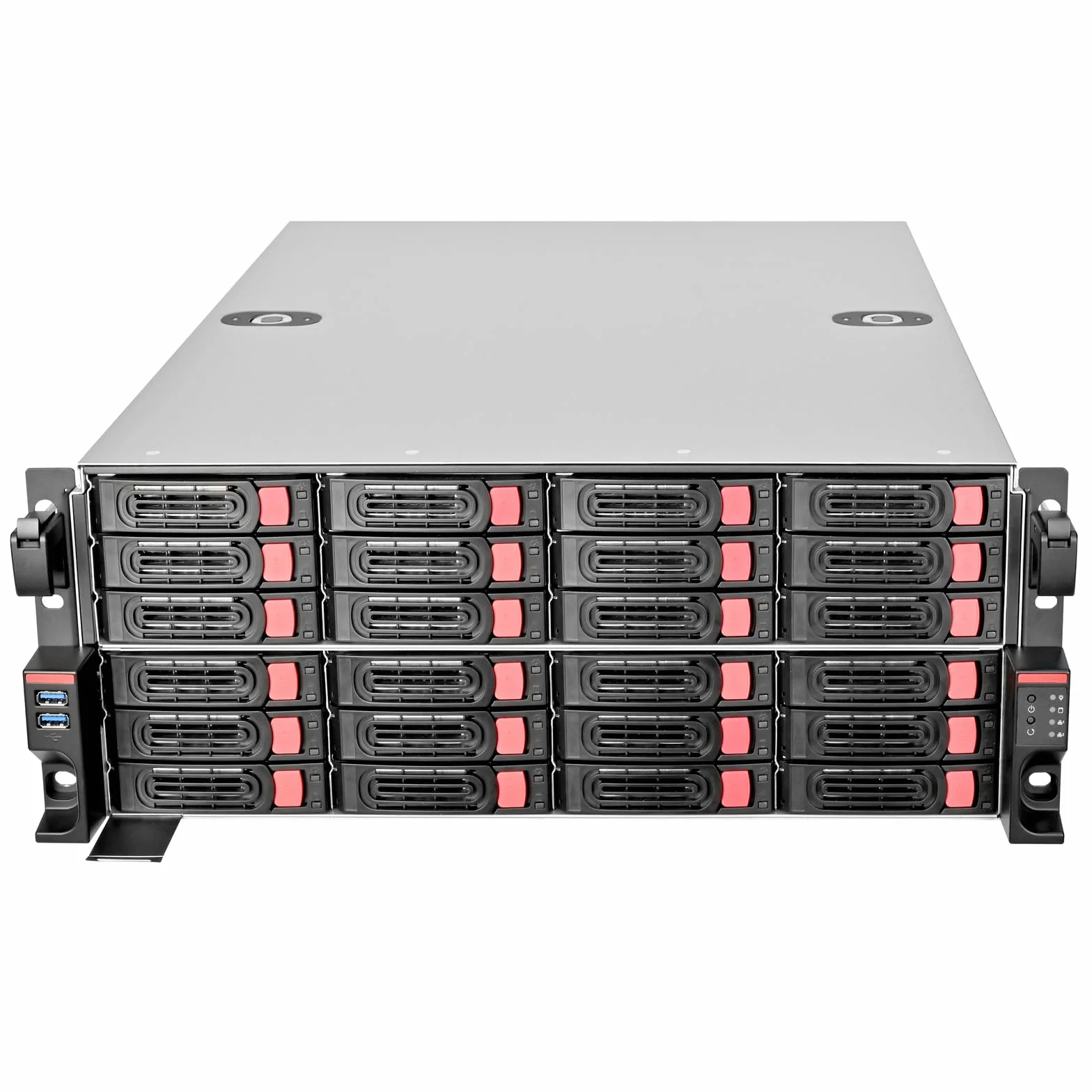 SilverStone Technology SST-RM43-324-RS, obudowa do montażu w rackmount 4U z 24 kieszeniami na 2,5-calowe dyski twardych/3,5-calowe/SSD z interfejsem Mini -SAS-HD-SFF-8643-12 Gb/s