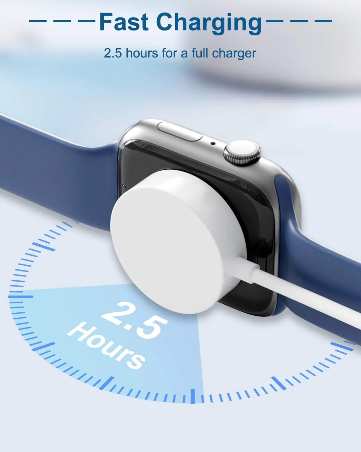 Ładowarka magnetyczna do Apple Watch z kablem, szybkie ładowanie bezprzewodowe 2M, kompatybilna z Apple Watch Series 11/10/9/8/7/6/5/4/3/2/SE/Ultra, 1 szt.