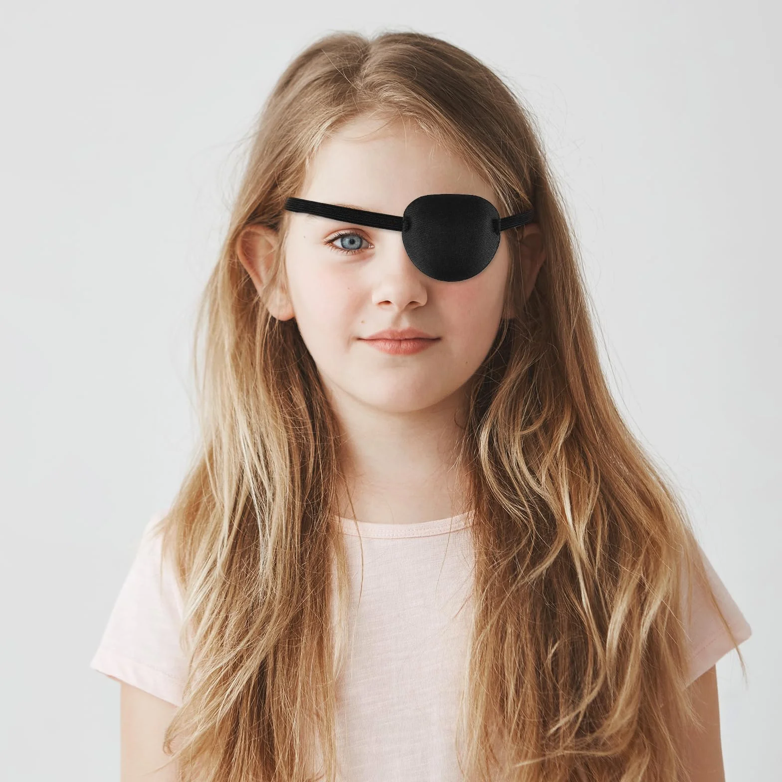 Piriuuo 2 sztuki opasek na oczy, regulowana opaska na oczy, medyczne plastry na oczy dla dorosłych i dzieci, elastyczna plaster piracki, na lewe lub prawe oczy, amblyopia, kolor czarny