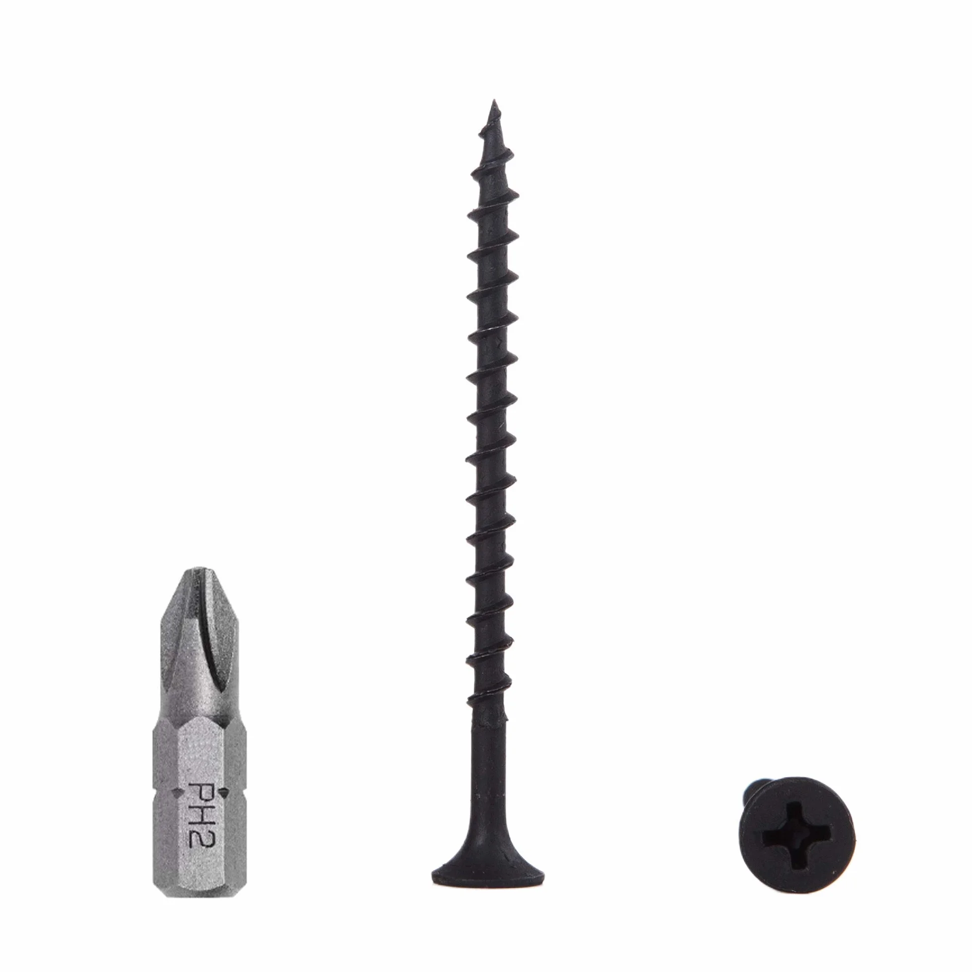(300 sztuk) czarne fosforanowe wkręty ze stali węglowej 3,5 x 55 mm, śruby do drewna, głowica Philips Bugle, łączniki do płyt wiórowych (300, 3,5 x 55 mm)