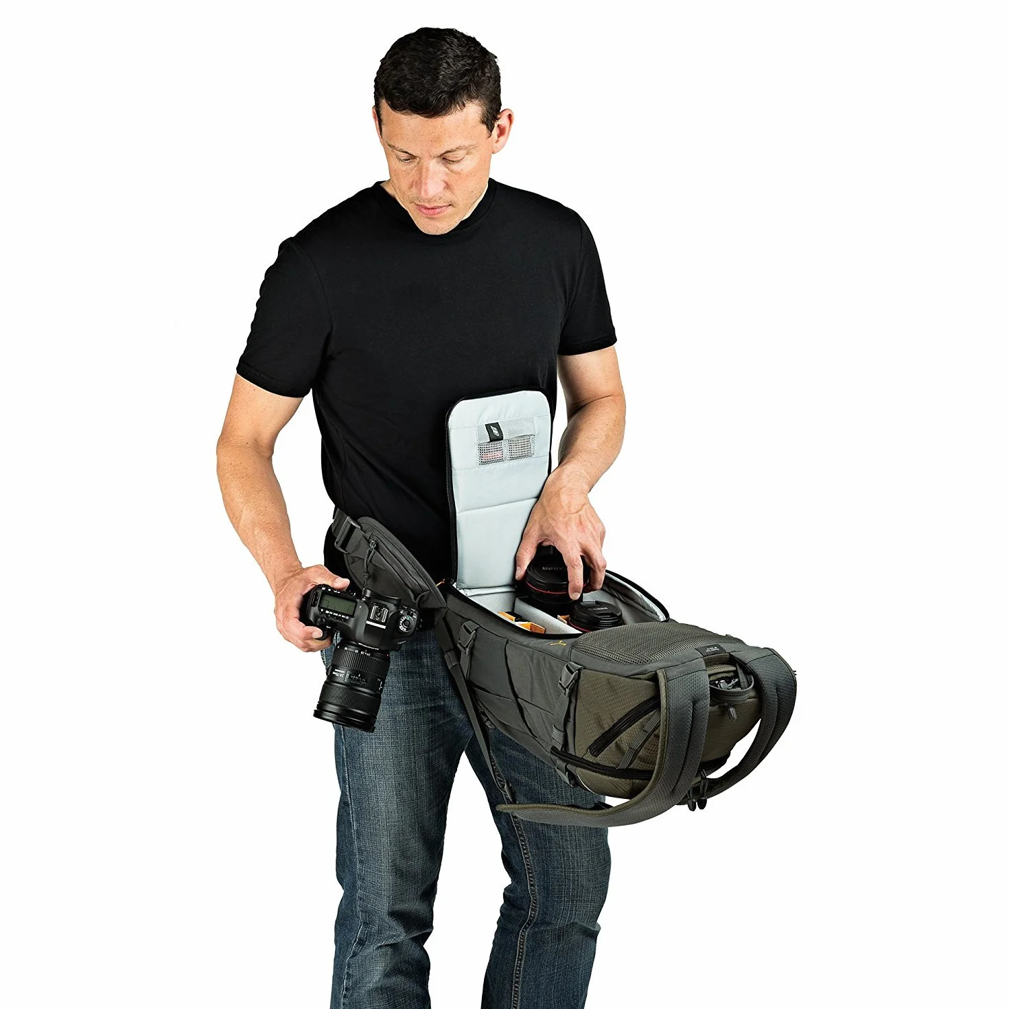 Lowepro Flipside Trek 350 AW plecak, na aparat fotograficzny, na lustrzankę cyfrową i wiele obiektywów, torba na tablet, akcesoria do aparatu, statyw, kolor szary