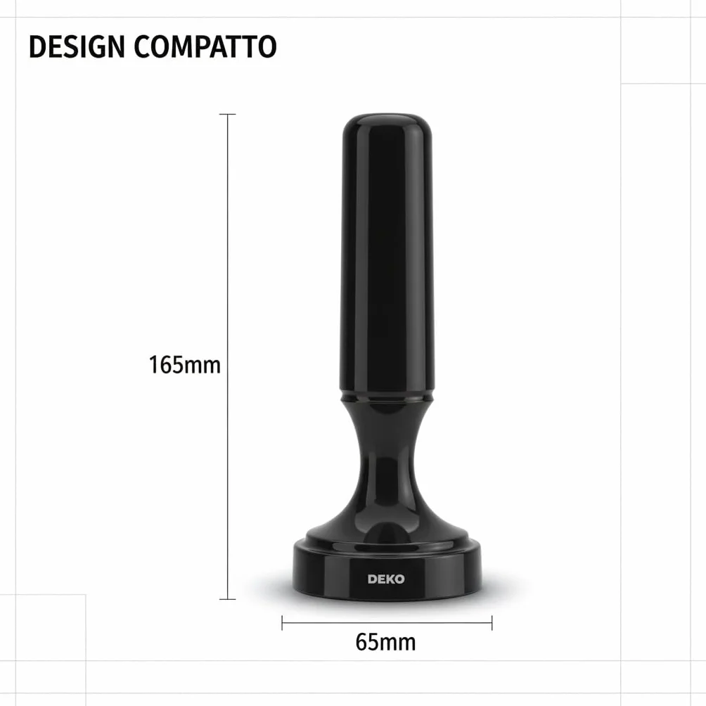 DEKO Antena DVB-T DVB-T2 ze wzmacniaczem, pokojowa HDTV, duży zasięg 360°, podstawa magnetyczna, kabel 5 m, 4K