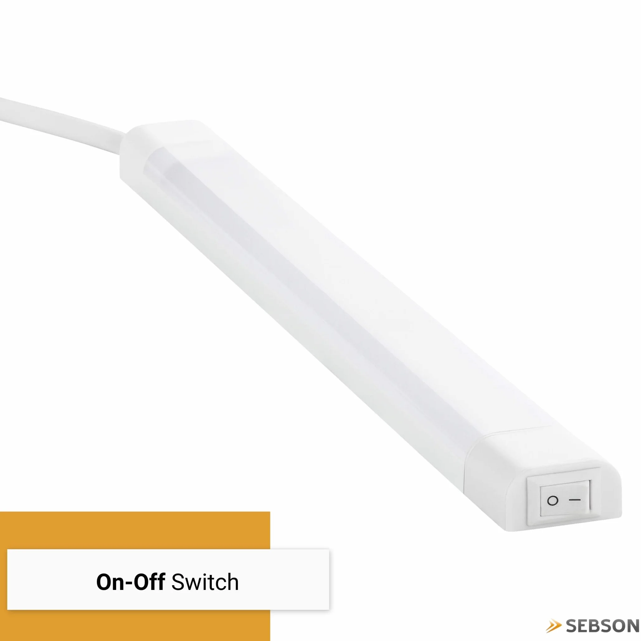 SEBSON Lampa kuchenna pod szafkę, 80 cm, lampa sufitowa LED 12 W, 4000 K, 1000 lm, listwa świetlna z wtyczką i przełącznikiem 230 V, IP 20, 24 x 13 x 800 mm