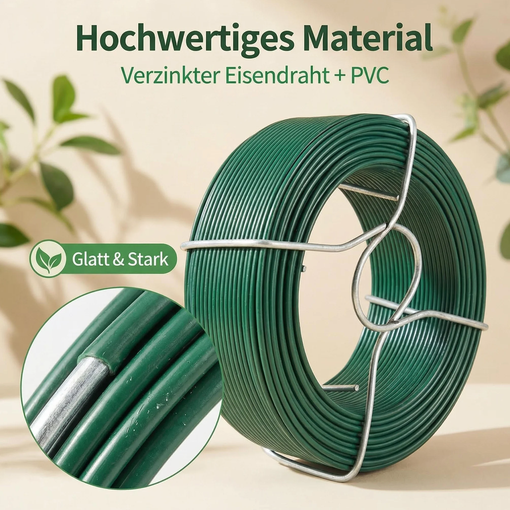 Amagabeli Garden Home 50 M X 1,15 mm X 6 sztuk Drut ogrodowy powlekany PVC Roślina WR8 DA030