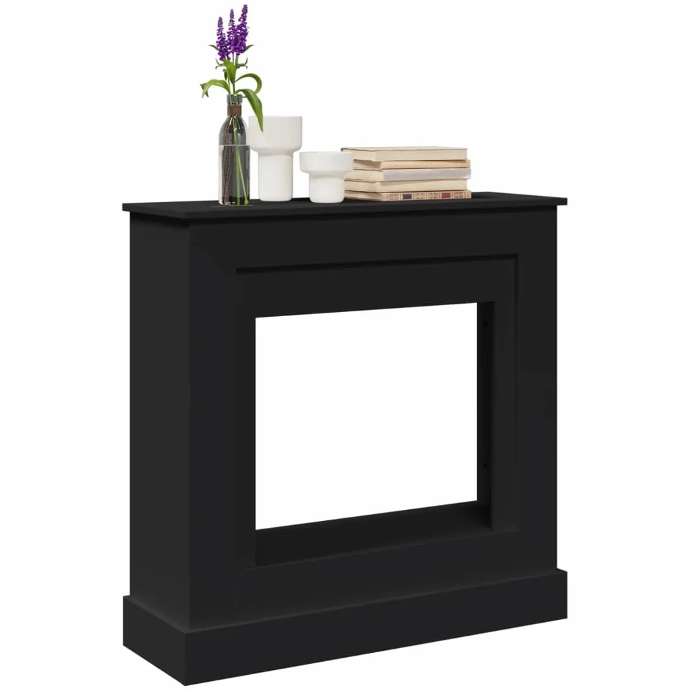 vidaXL Obudowa kominka, czarna, 90x30x90 cm, materiał drewnopochodny, obudowy kominków, rama kominka, zabudowa kominka, kominek, gzyms do kominka