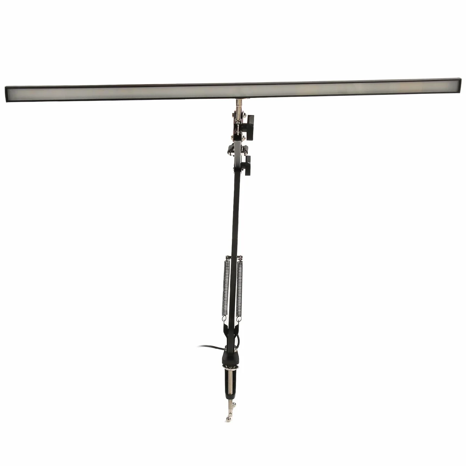 Lampa Biurkowa z Klipsem, ramię Wahadłowe Lampa Biurkowa LED Beauty Składane Ramiona 3 Kolory Regulowane za pomocą Zacisku do Salonu Piękności do Nauki (Czarny zacisk)