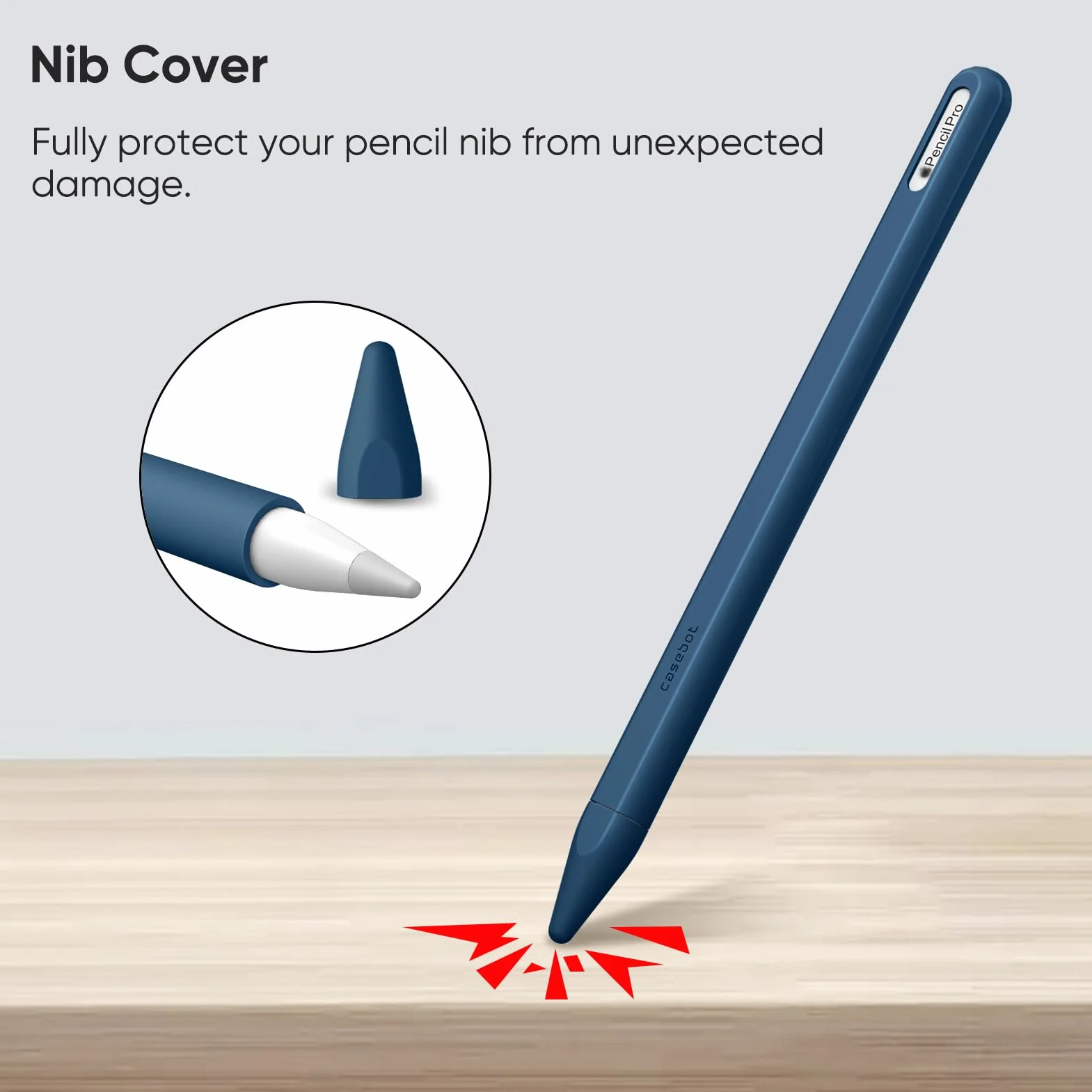 Fintie Silikonowe etui kompatybilne z Apple Pencil Pro/Apple Pencil (2. generacji), ultralekki futerał na długopis, miękki uchwyt ochronny z 2 pokrywkami, błękitno-niebieski
