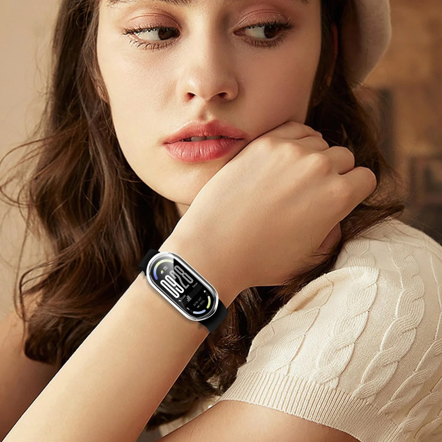 iVoler 3-pak etui ochronne TPU do Xiaomi Smart Band 10, odporne na wstrząsy i zarysowania, 2 przezroczyste + 1 czarne