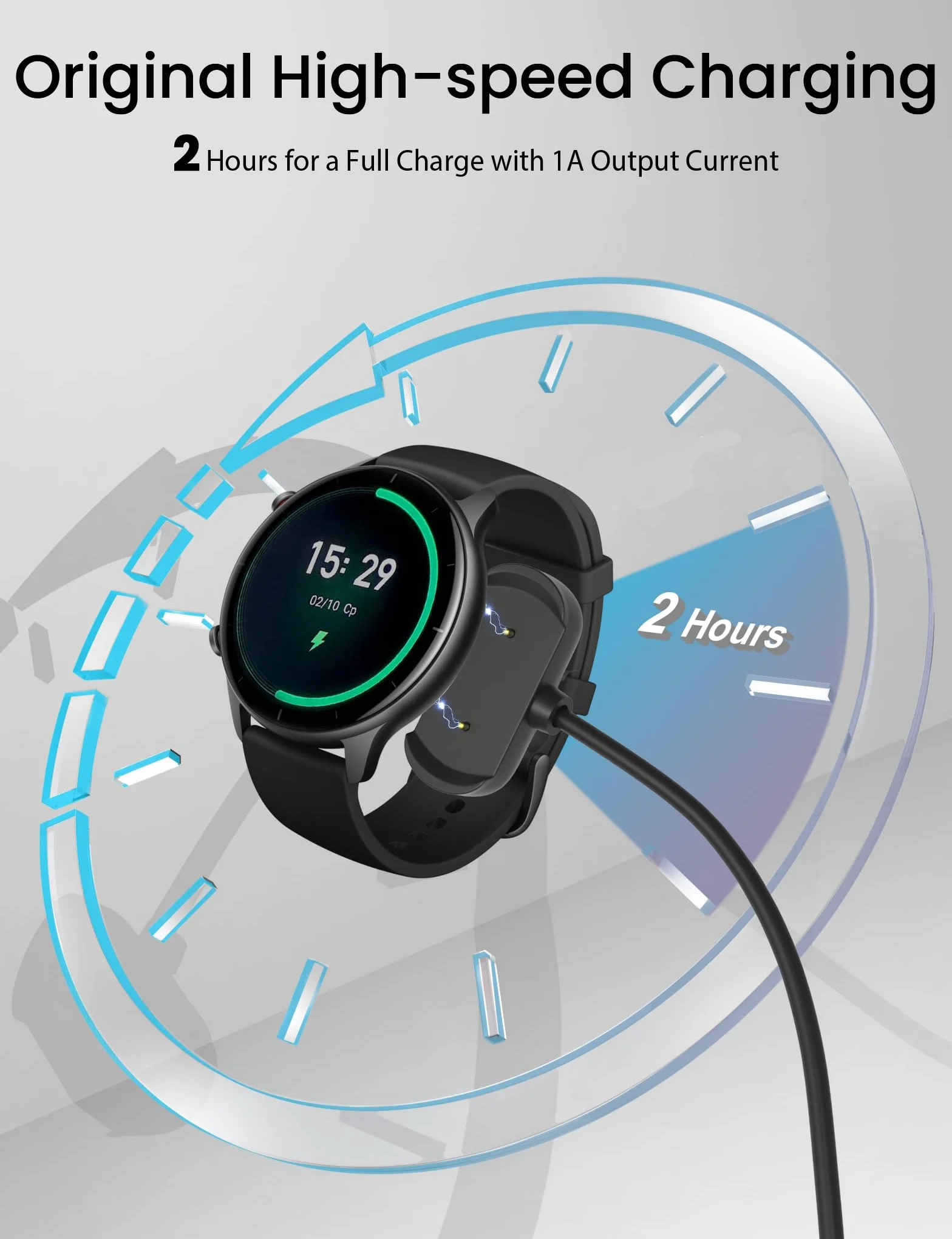 Sinoacc Ładowarka do Amazfit Bip 5/3/U, GTR 2/2E, GTS 2/2Mini/2E/4 Mini, T-Rex Pro, Zepp E/Z, 3m magnetyczny kabel USB