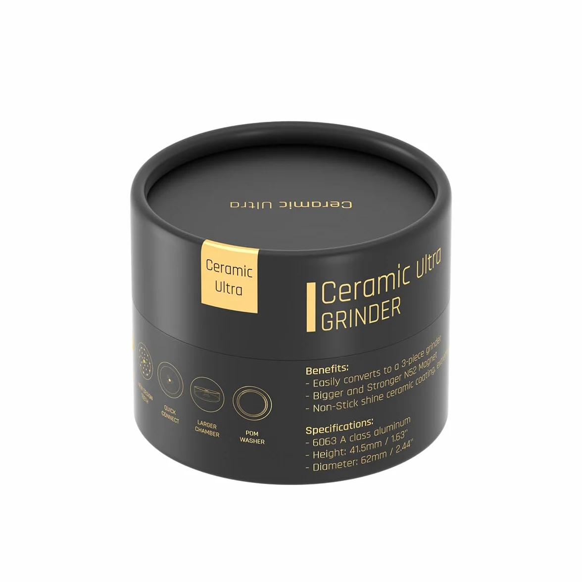 ULTRA CERAMIC profesjonalna szlifierka ceramiczna | zaawansowana technologicznie nieprzywierająca nanceramika | Unikalny system potrójnego magnesu neodymowego N52 | 62 mm Ø najnowszej generacji