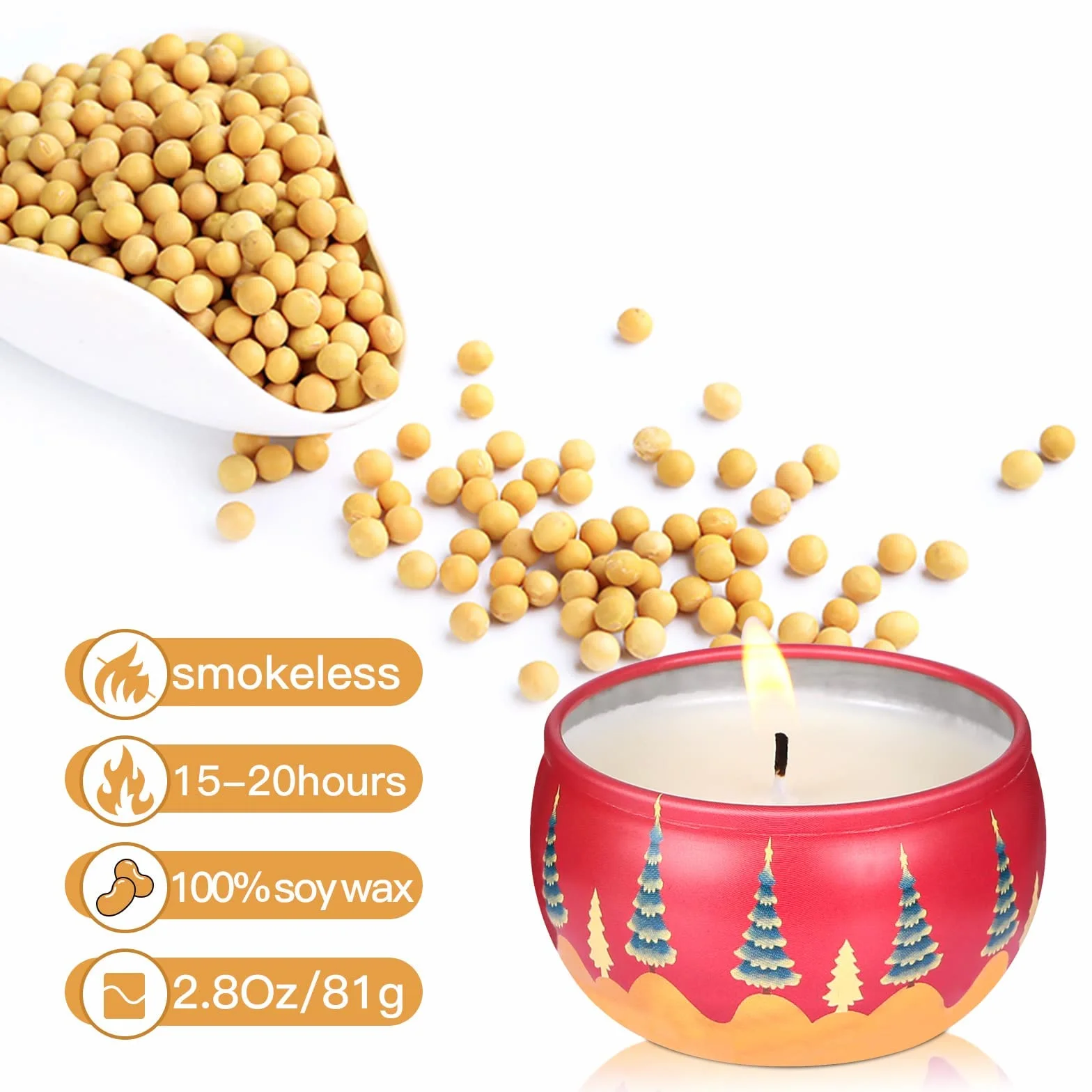 Zestaw 12 świec zapachowych, świeca świąteczna, zestaw upominkowy świec zapachowych dla kobiet, świece aromaterapeutyczne, świece zapachowe, świeca z naturalnego wosku sojowego na Dzień Matki